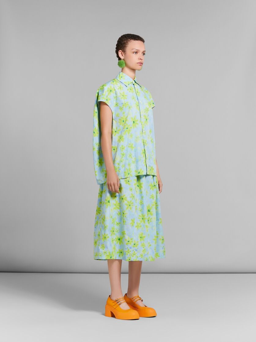 Marni oc11z0525 Poplin Cocoon Shirt in Green Size L / US 10 / IT 46 - 4 Thumbnail