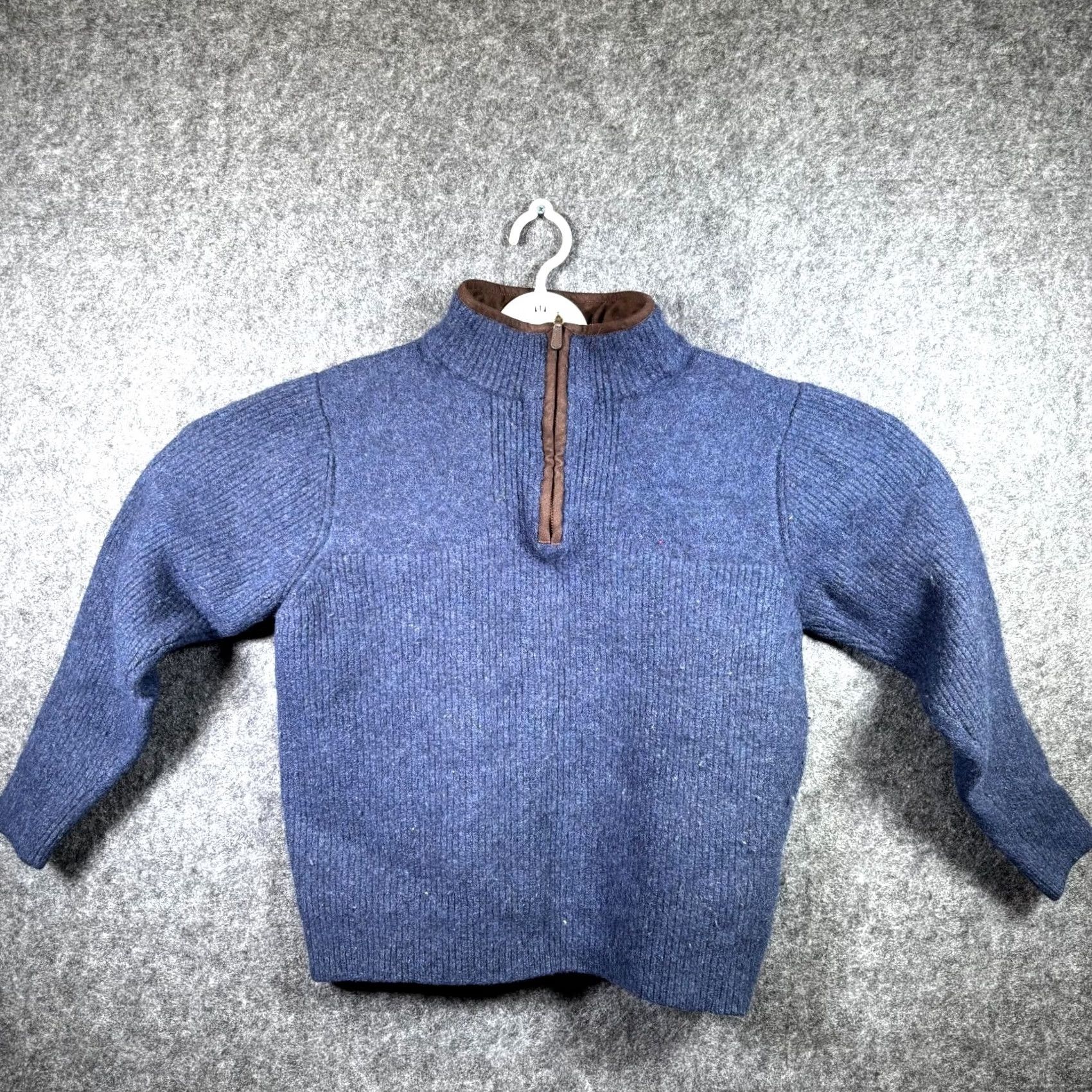 Vintage VINTAGE L.L. Bean Sweater Men's L Blue Merino Lambswool Quarter-Zip Holiday Mens Sweater Size US L / EU 52-54 / 3 - 2 Thumbnail