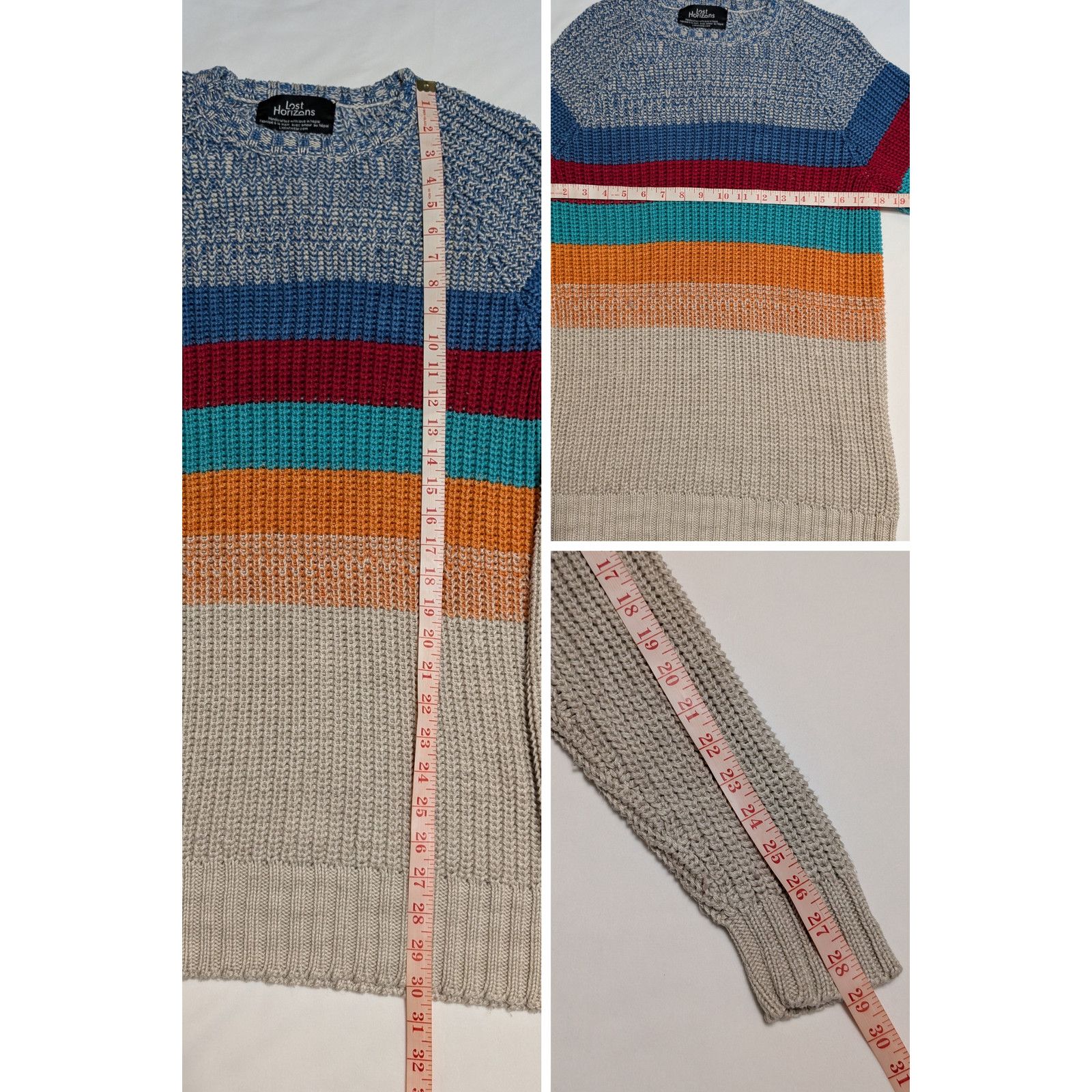 Unknown London Lost Horizons Haldarsvik Cotton Natural Handknit Sweater Size US M / EU 48-50 / 2 - 8 Thumbnail