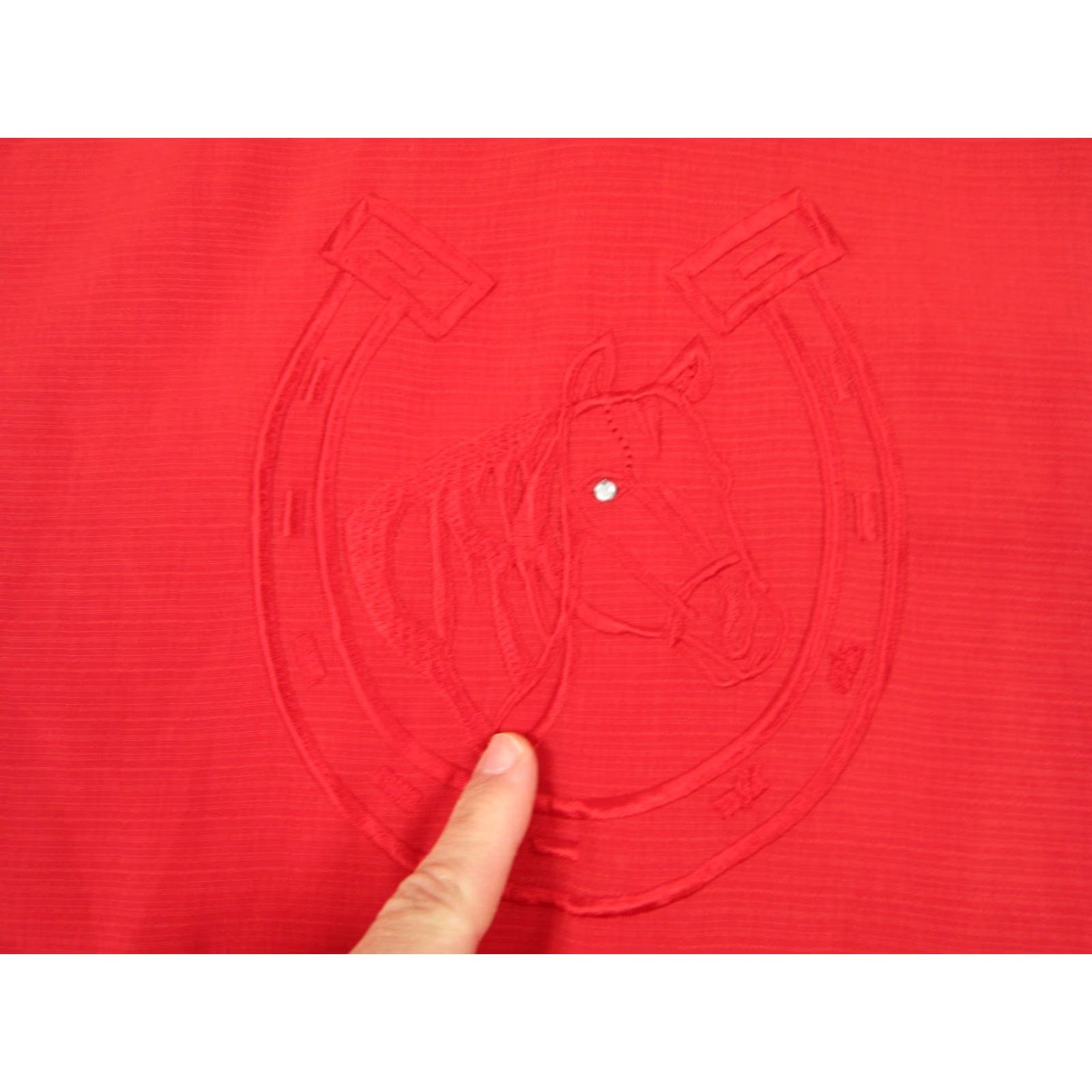 Vintage Saxifon Shirt Mens M Red Embroidered Western 90s Button-Up Collar Shirt Vintage Short Sleeve Poplin Polyester Size US M / EU 48-50 / 2 - 3 Thumbnail