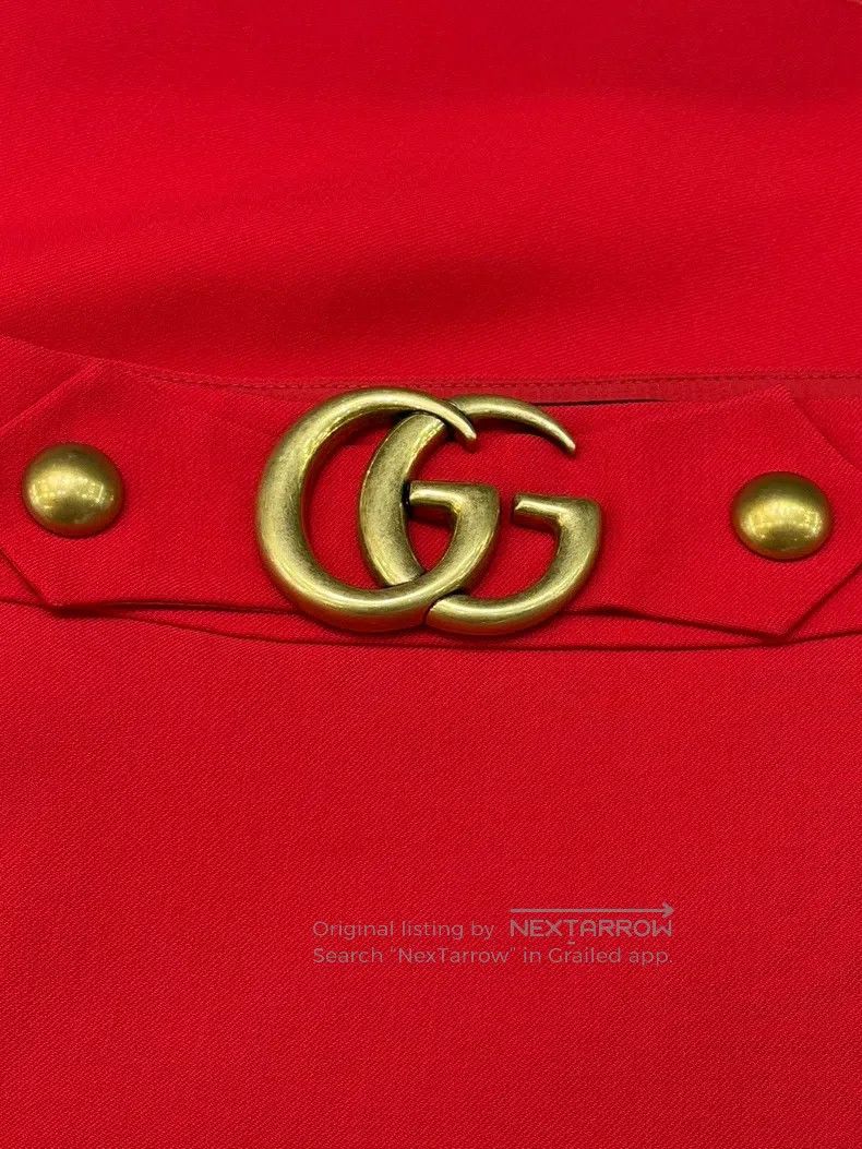 Gucci Gucci Red double G gold buckle skirt Size 25" / US 0 / IT 36 - 3 Thumbnail
