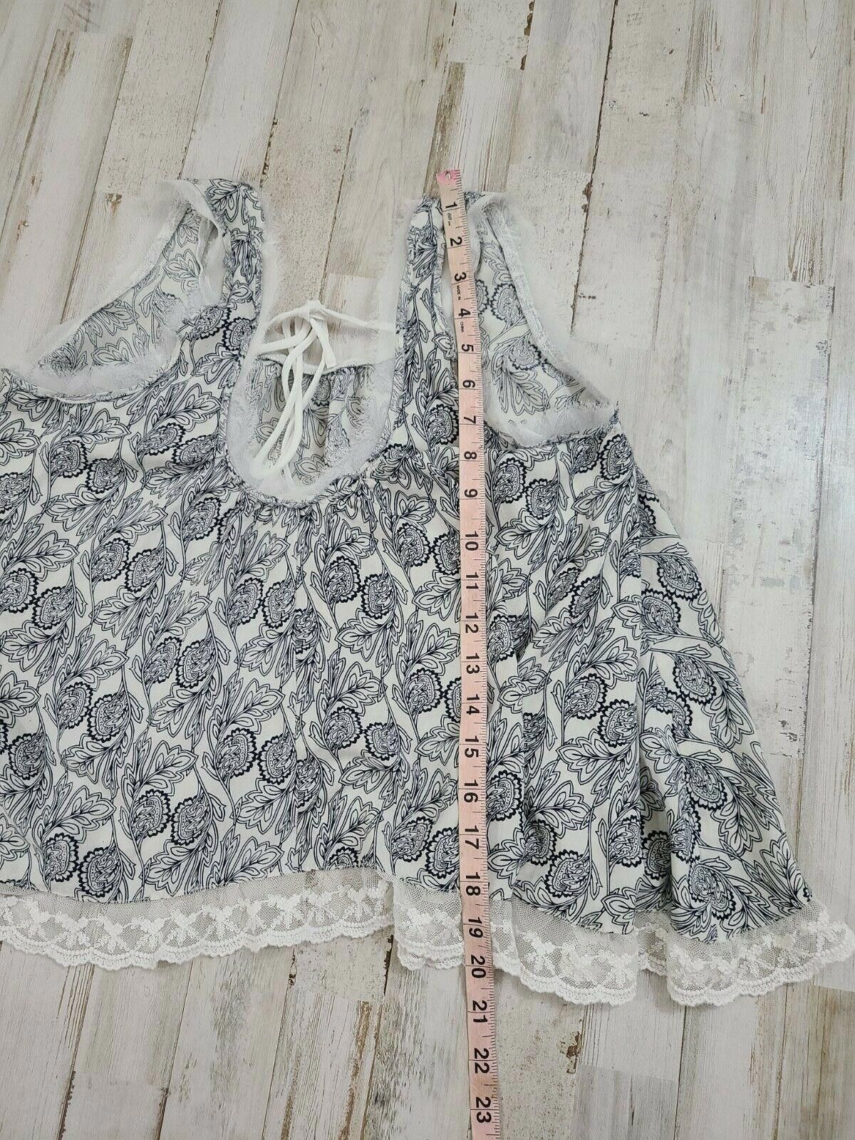 Designer Altar'd state Tank Top XS Black White Fringe Flowy festival Size XS / US 0-2 / IT 36-38 - 6 Thumbnail
