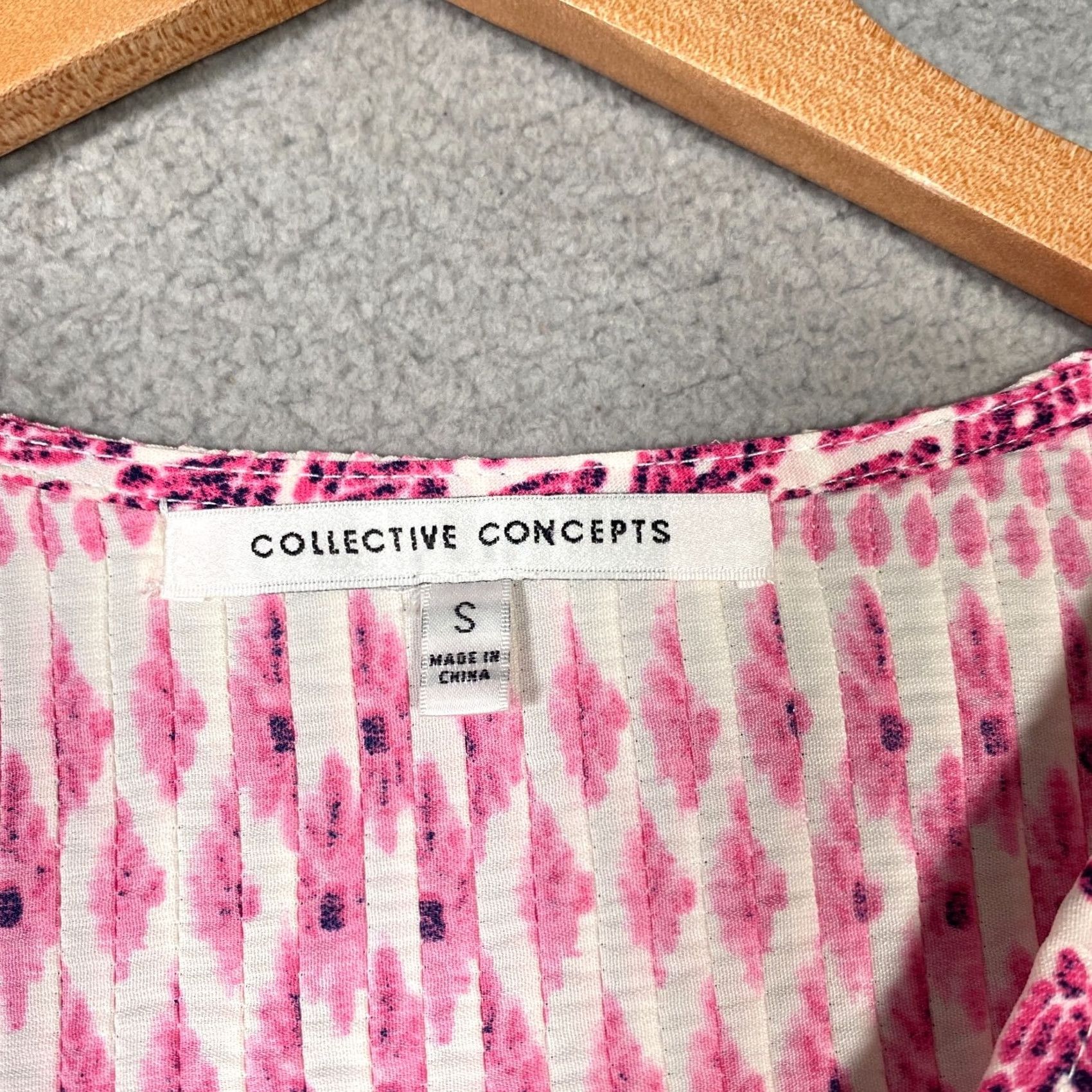 Vintage COLLECTIVE CONCEPTS Dress Small Pink Drop Waist Knee Length A-Line Bohemian Vacation Coastal Beach Women's Size S / US 4 / IT 40 - 2 Thumbnail