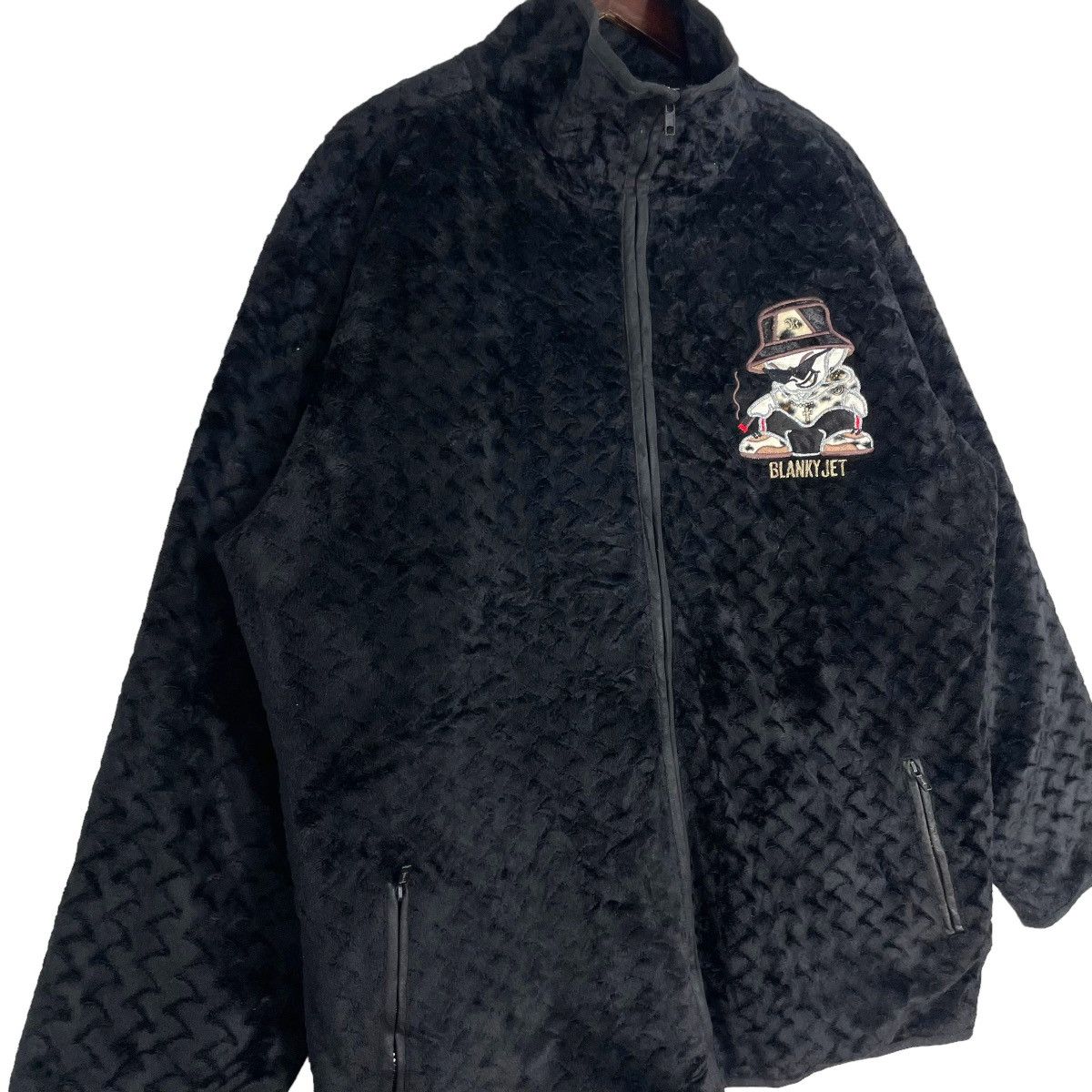 Cartoon Network Vintage Blanky Jet Cartoon Velvet Jacket Suede Black Size US XL / EU 56 / 4 - 4 Thumbnail
