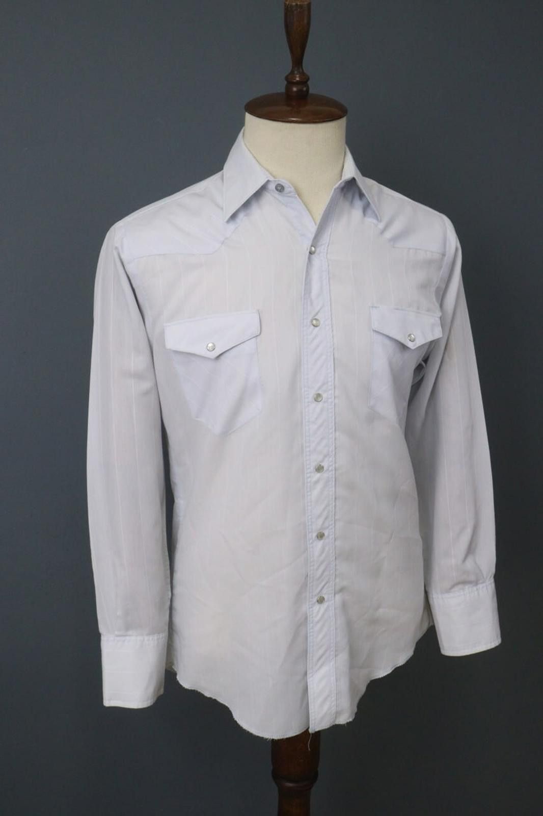 Wrangler Wrangler Blue Collared Snap Front Western Shirt Size M Size US M / EU 48-50 / 2 - 7 Thumbnail