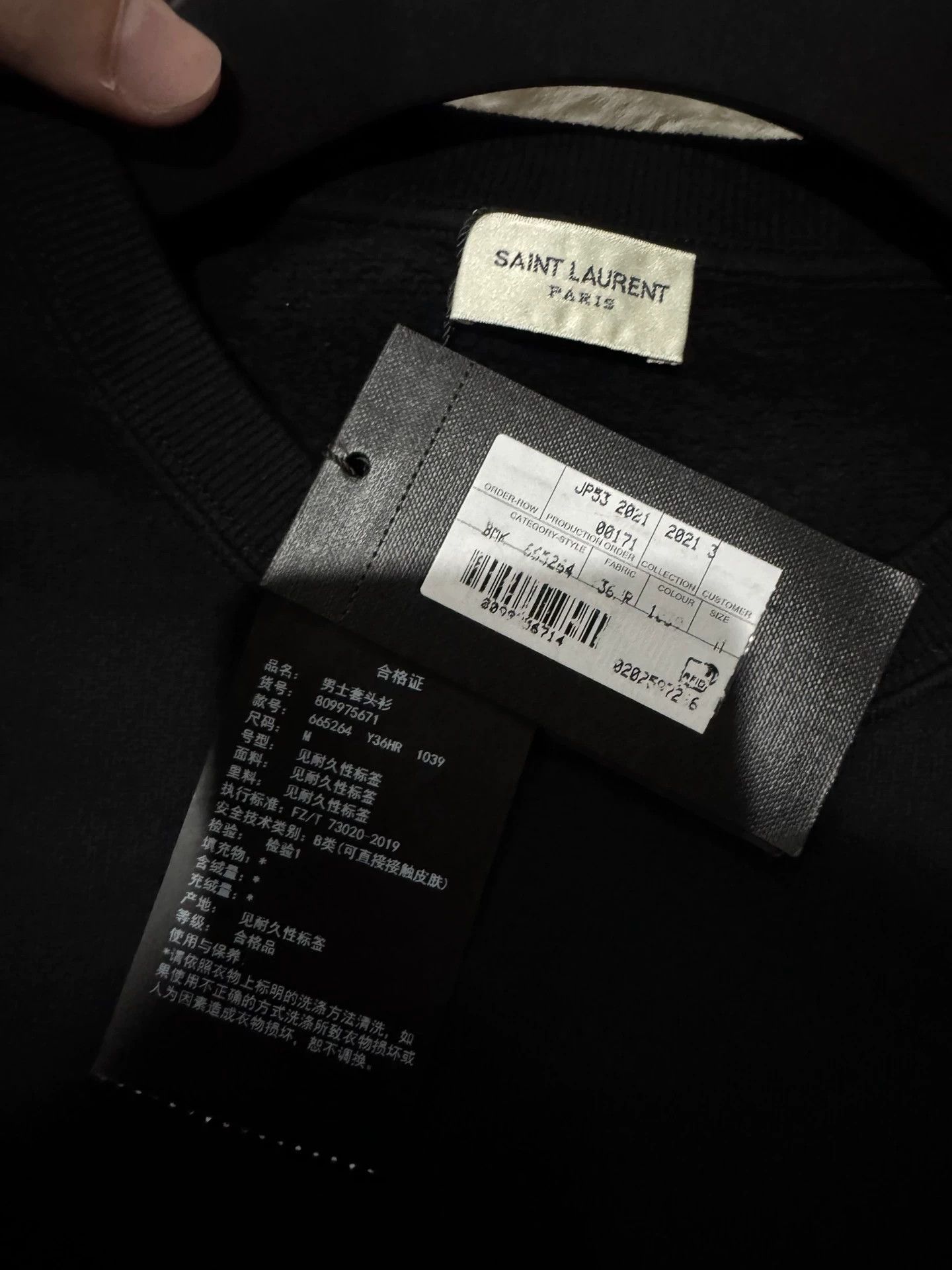 Saint Laurent Paris Saint Laurent SLP brand new black and gold logo sweatshirt Size US M / EU 48-50 / 2 - 5 Thumbnail