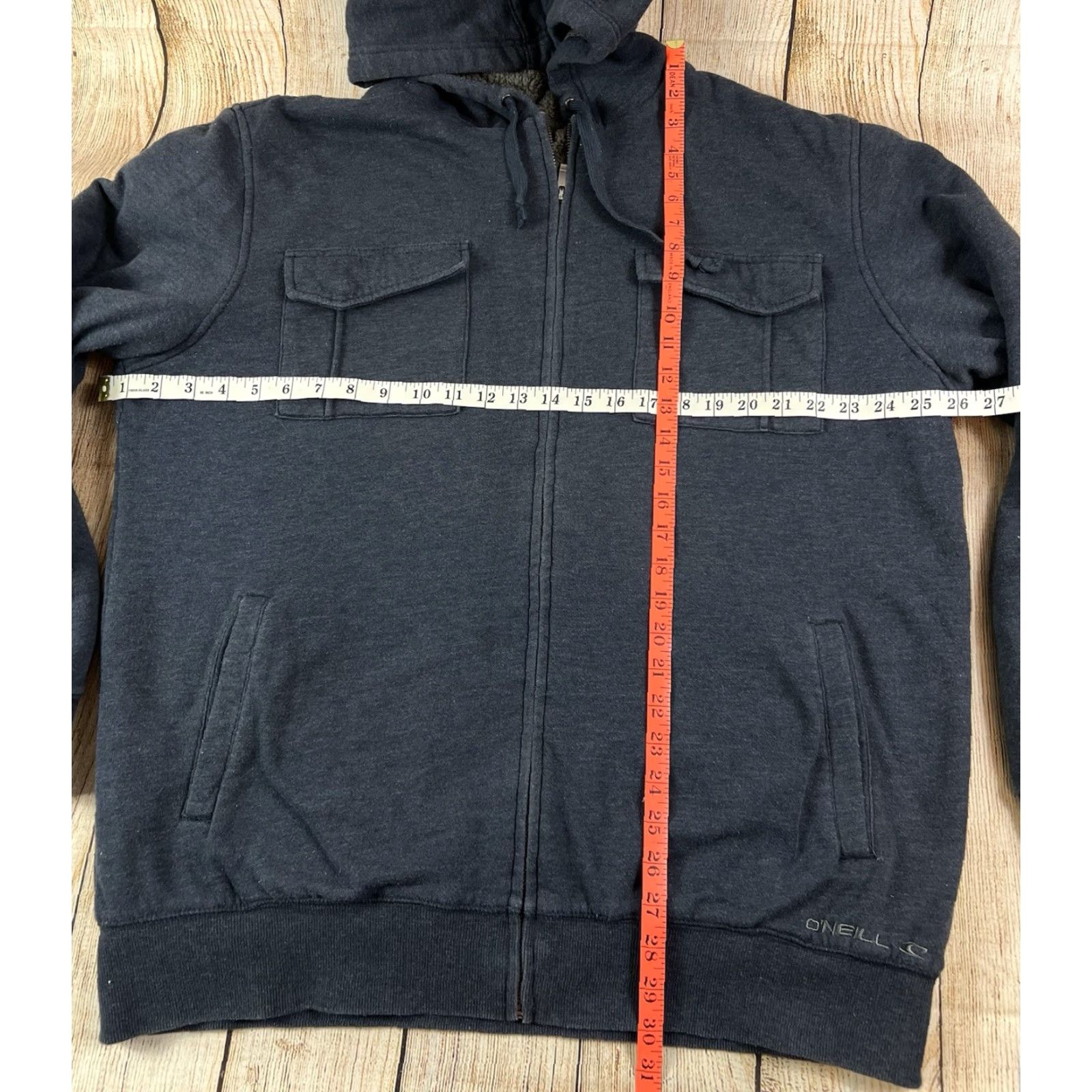 O'Neill O'Neill Mens Jacket Army Military Full Zip Hooded Fleece Lined Blue XL All Seasons Zip Pockets Size US XL / EU 56 / 4 - 3 Thumbnail