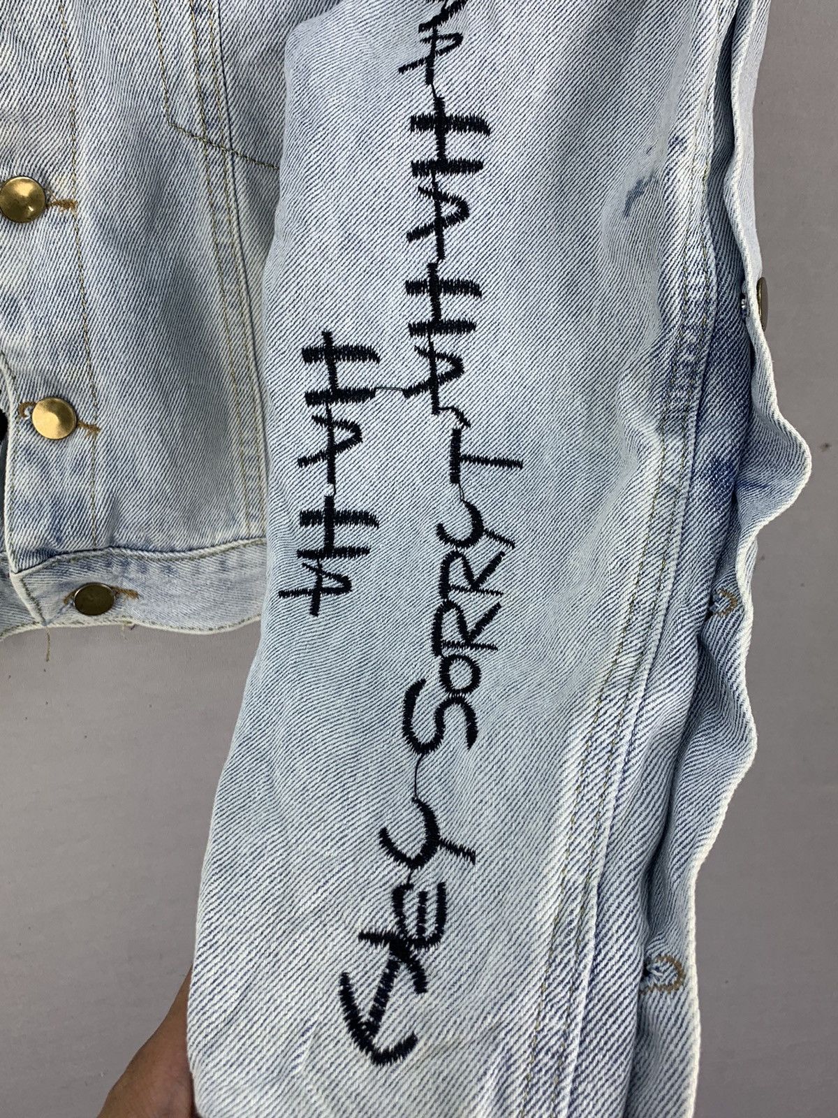 Other Punk Style Denim Crop Top Jacket Size L / US 10 / IT 46 - 10 Thumbnail