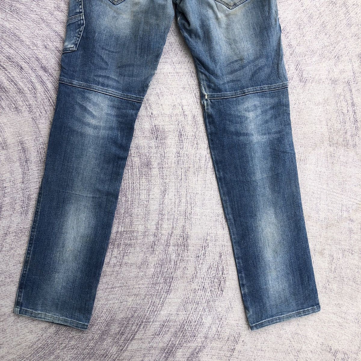 Jean Faded Denim Cargo Multipocket Rare Pattern Size US 30 / EU 46 - 9 Thumbnail