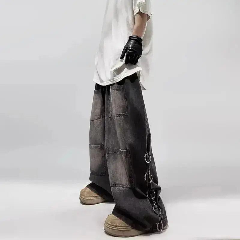 Japanese Brand Hip Hop Iron Ring Wide Leg Jeans Size US 32 / EU 48 - 1 Thumbnail