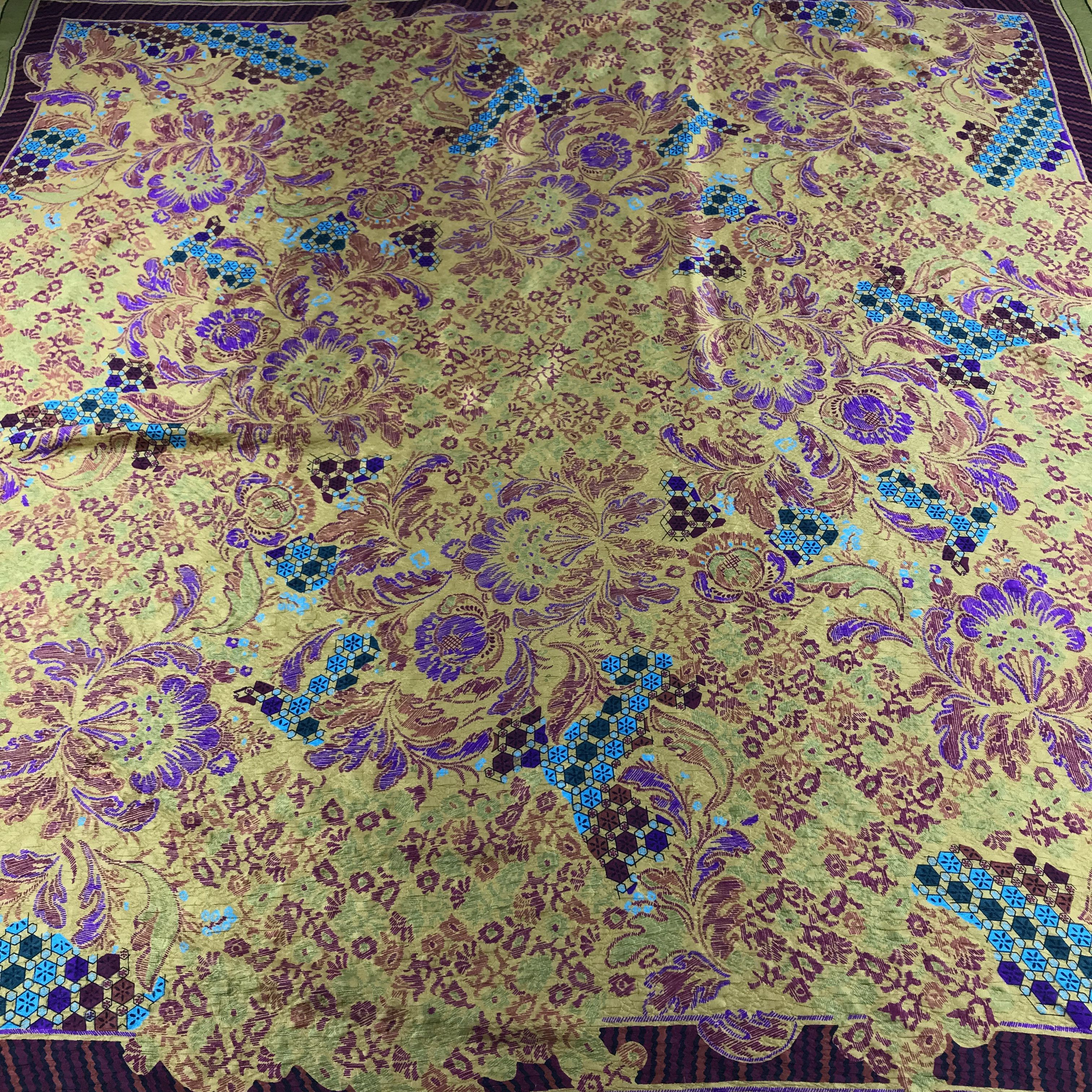 Vintage Luxury Design Made in Italy Big Sized Silk Scarf M223 Size ONE SIZE - 3 Thumbnail