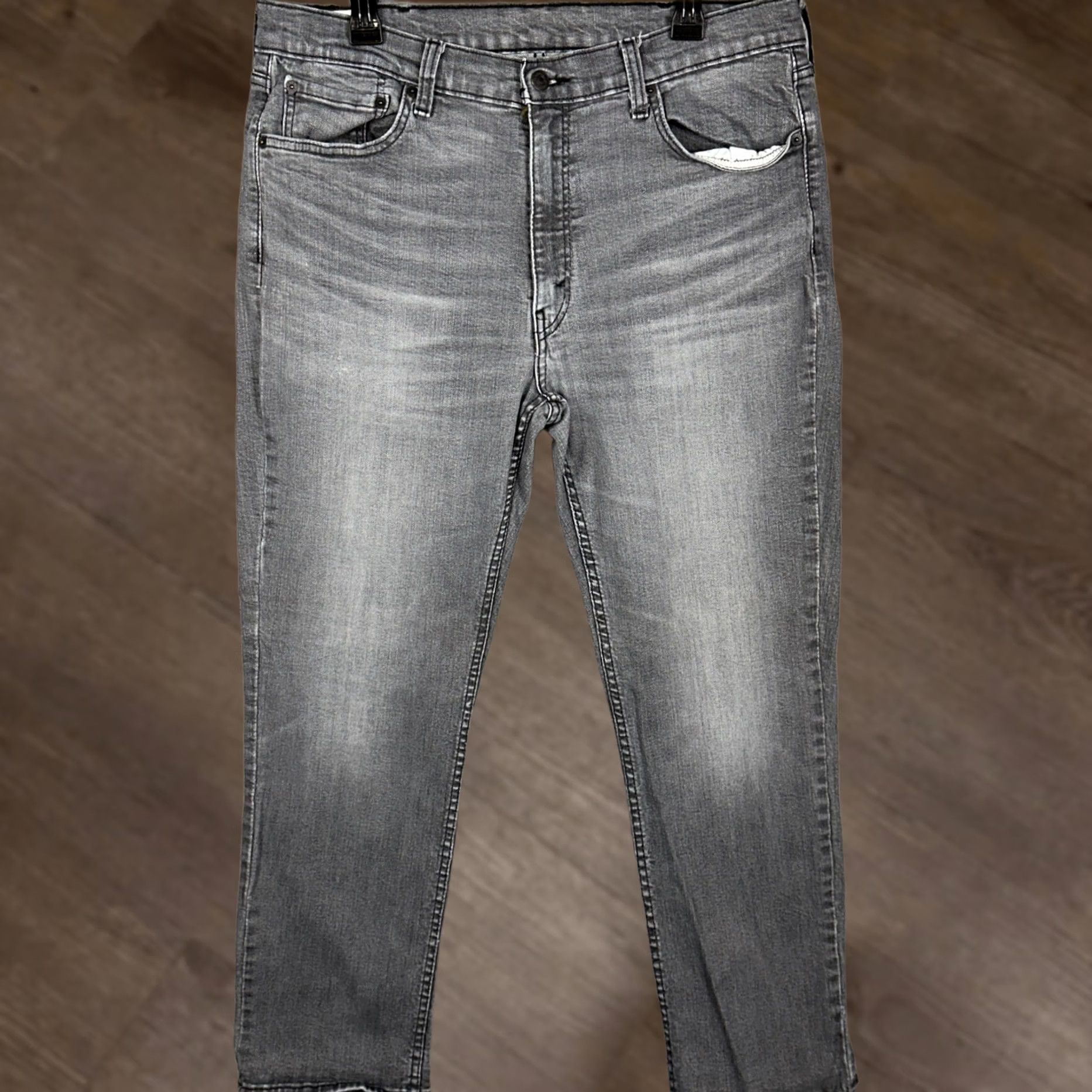Levi's Levi's 514 Jeans Mens 38X30 Grey Straight Fit Distressed 5 Pocket Stretch Denim Size US 38 / EU 54 - 1 Thumbnail