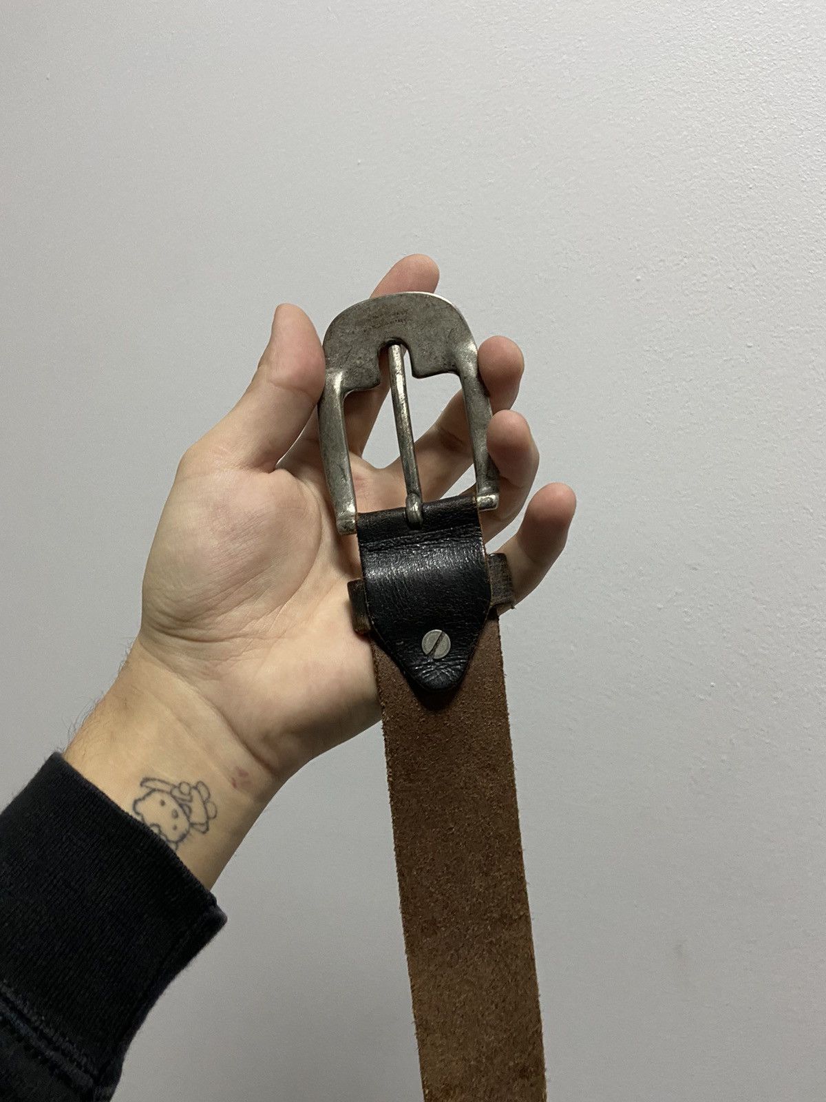 Diesel × Vintage Diesel Belt Vintage big logo leather Size ONE SIZE - 6 Thumbnail