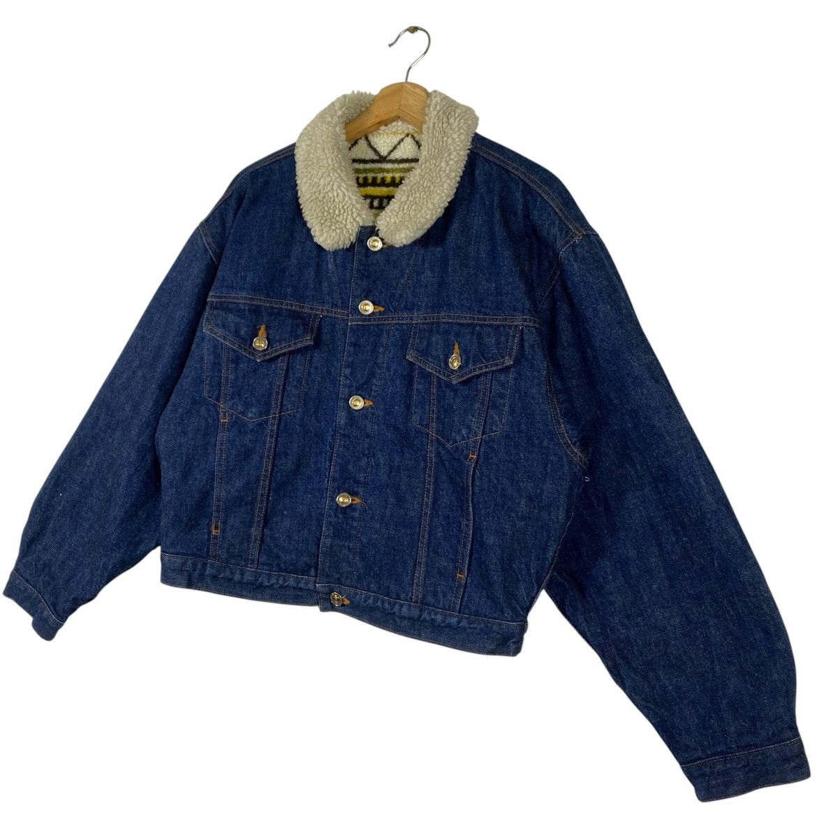 Big John Vintage Big John Aztec Sherpa Lined Denim Jean Jacket Size L Size US L / EU 52-54 / 3 - 2 Thumbnail