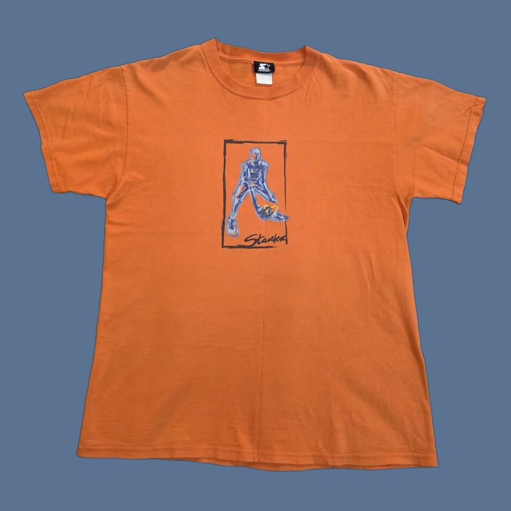 Starter VINTAGE Starter Basketball Graphic T Shirt Double Sided Orange Men's XL Size US XL / EU 56 / 4 - 1 Thumbnail