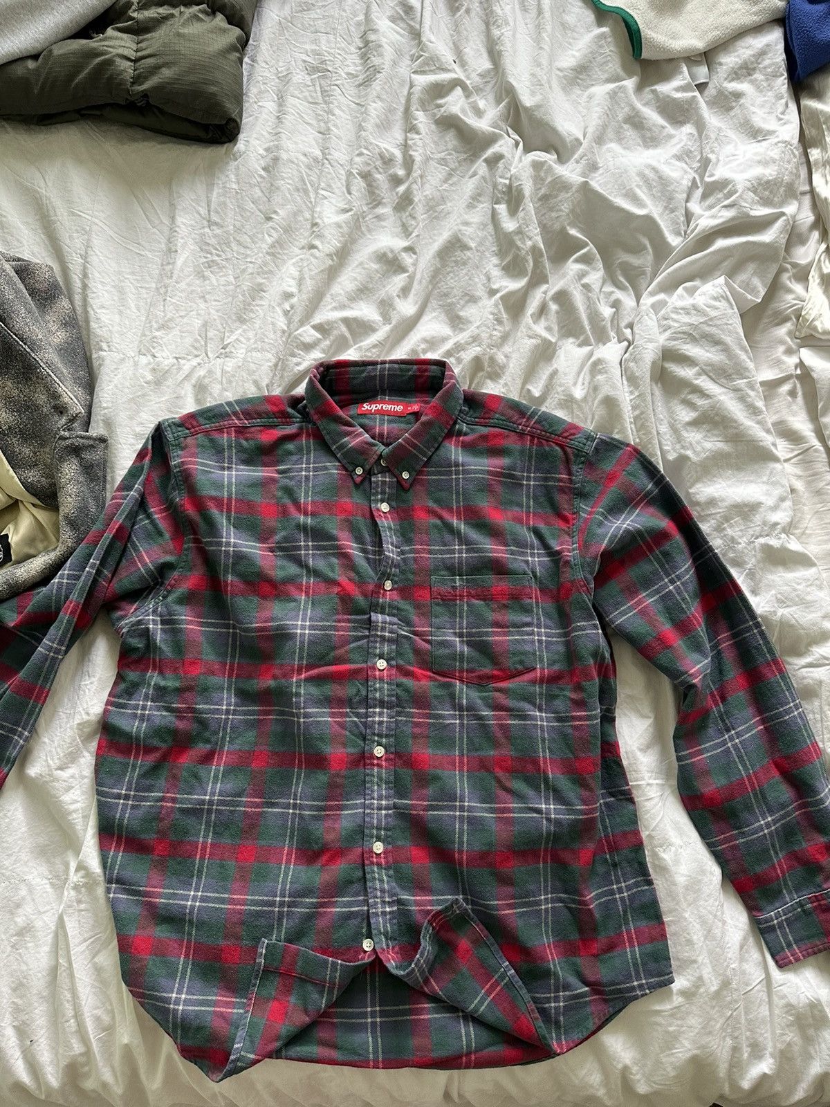 image of Supreme Plaid Flannel Shirt, Men's (Size XL)