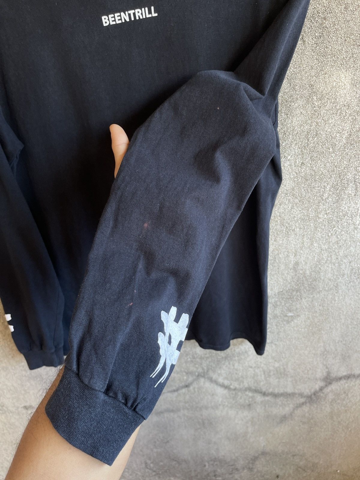 Been Trill × Hood By Air CenterLogo🔥BEEN TRILL SSUR🔥Sun Faded Black Long Sleeve Tee Size US M / EU 48-50 / 2 - 9 Thumbnail