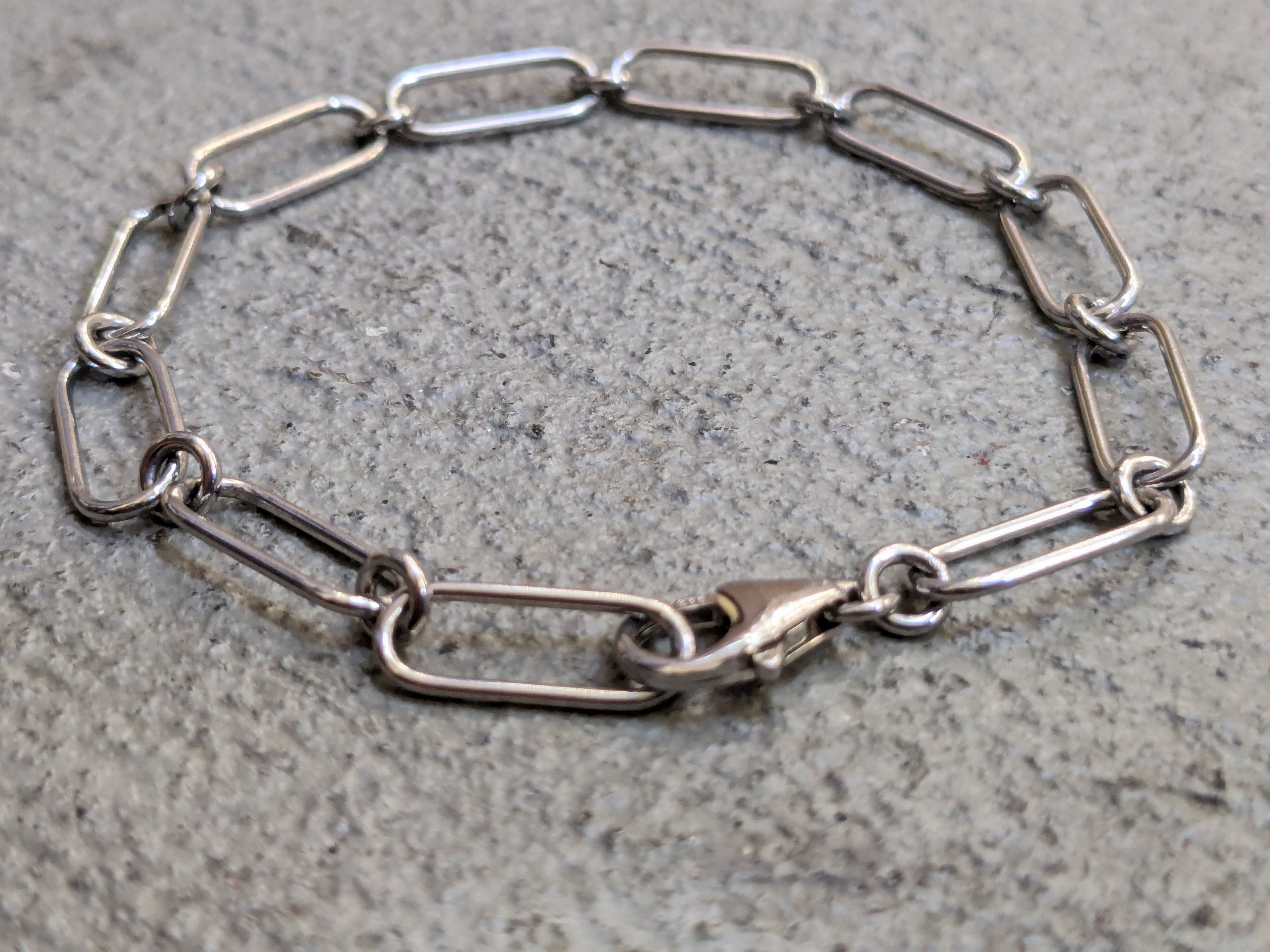 Sterling Silver Sterling Silver Bracelet Paperclip Link Chain 7.5" Size ONE SIZE - 5 Thumbnail
