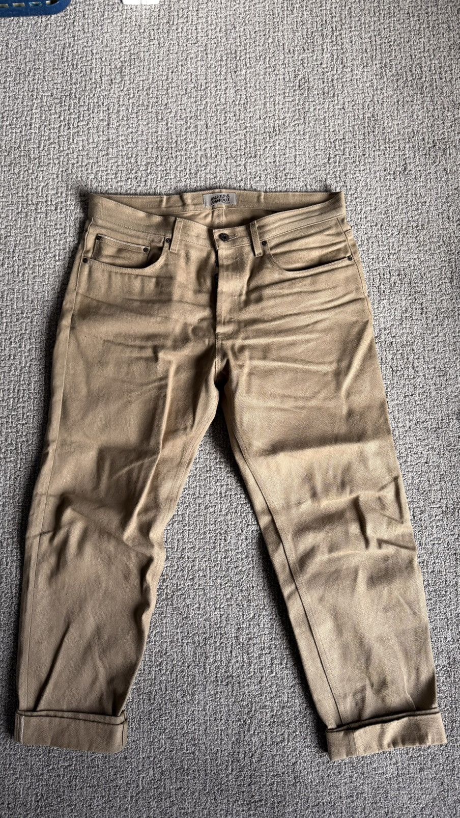 Naked & Famous Camel Slub Selvedge Size US 36 / EU 52 - 1 Thumbnail