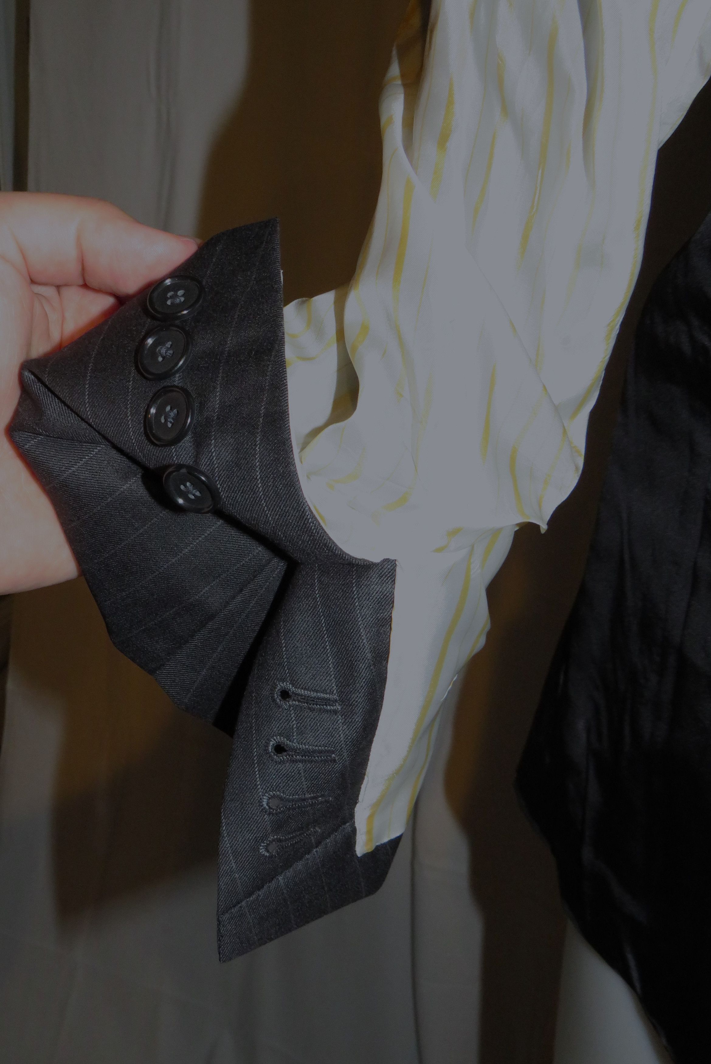 Loro Piana 150 Charcoal Stripe Custom Two Button Suit 40S