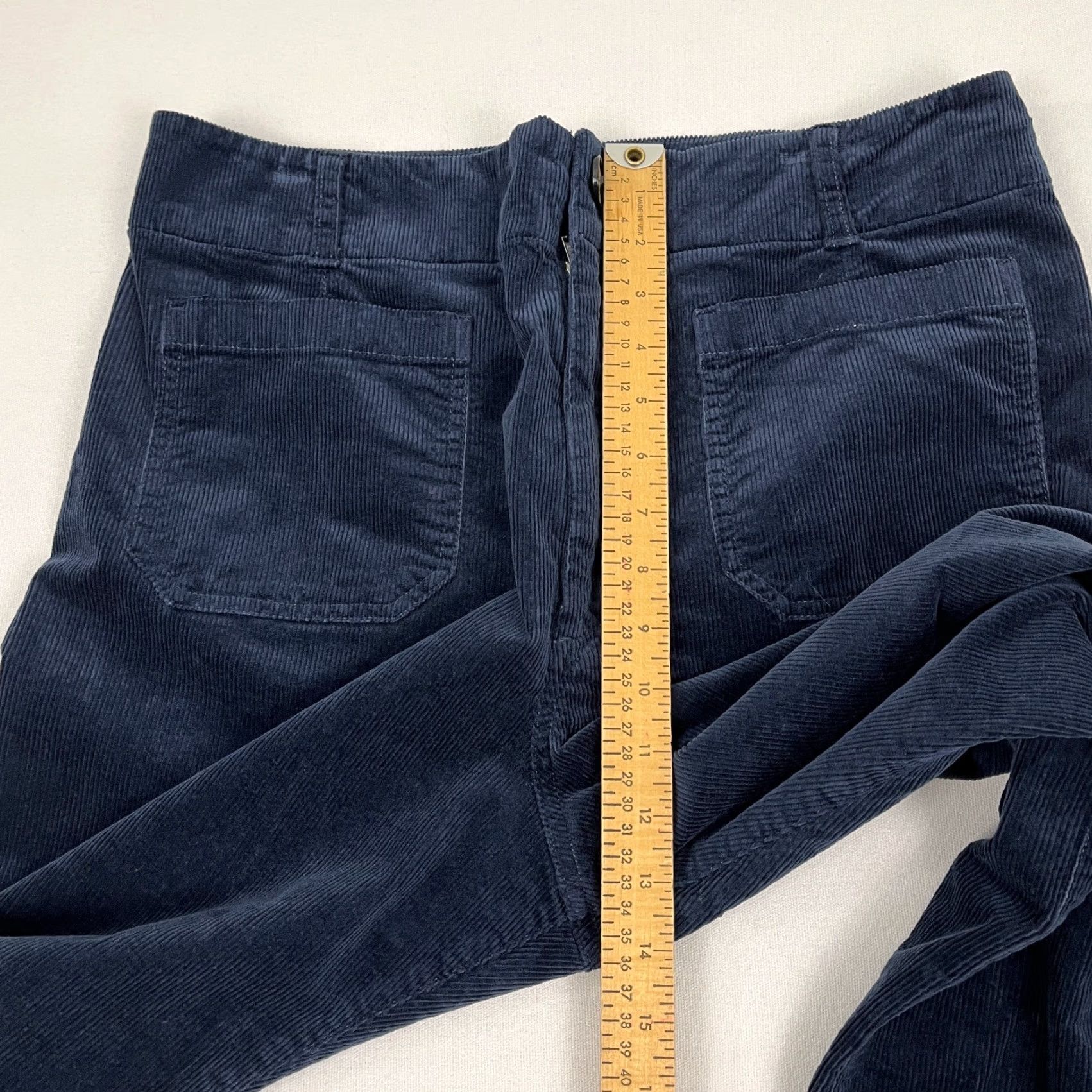 Anthropologie Maeve Anthropologie The Colette Pants Wide-Leg Cotton Corduroy Blue 32 High Rise Pockets Regular Women Size 24" / US 00 / IT 34 - 7 Thumbnail