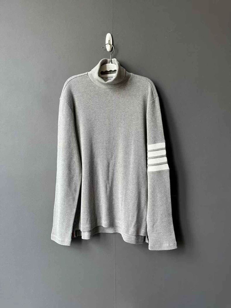 Thom Browne Thom Browne Waffle Knit Turtleneck Sweater - dmc Size US M / EU 48-50 / 2 - 1 Thumbnail