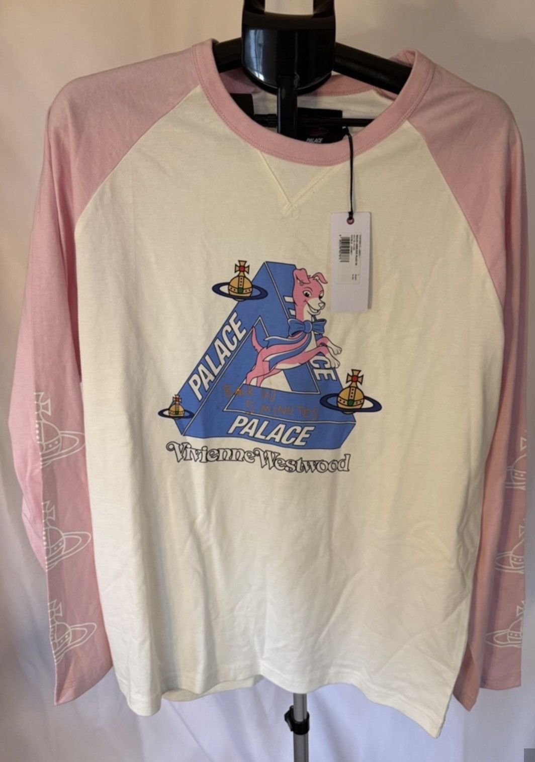 Palace × Vivienne Westwood Palace x Vivienne Westwood Raglan Long Sleeve Tee Pink Size US L / EU 52-54 / 3 - 2 Thumbnail