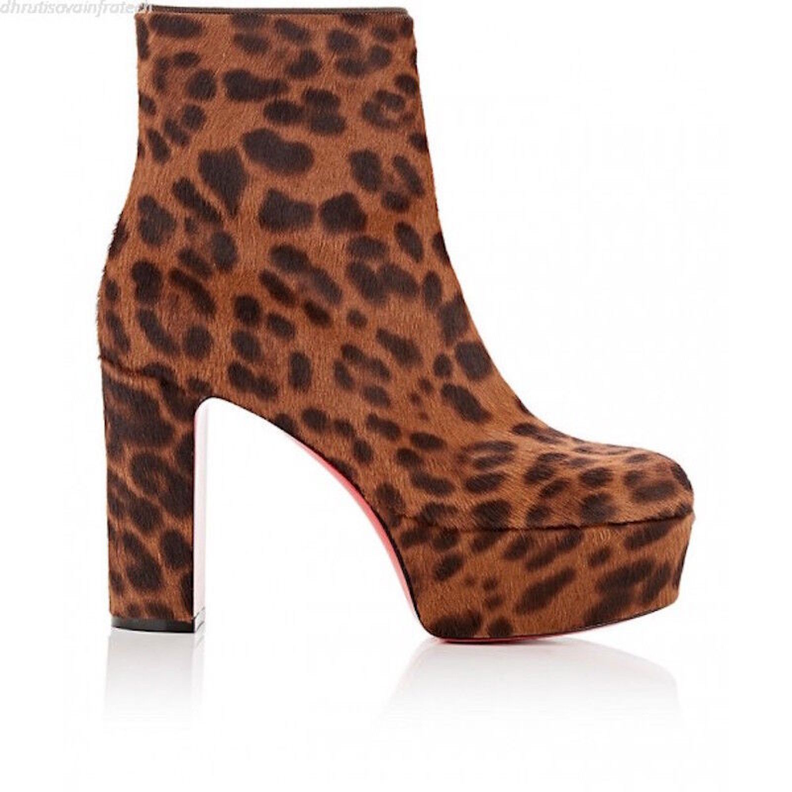 Christian Louboutin Christian Louboutin Protoboot 110 Black Leopard Platform Size US 5.5 / IT 35.5 - 1 Thumbnail
