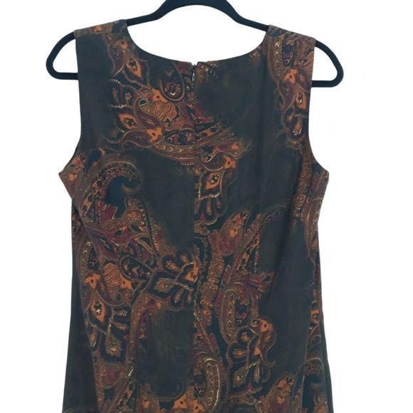 Vintage Vtg 90s Witchy Burnt Paisley Maxi Dress Sz M Black Double Sl Size M / US 6-8 / IT 42-44 - 11 Thumbnail