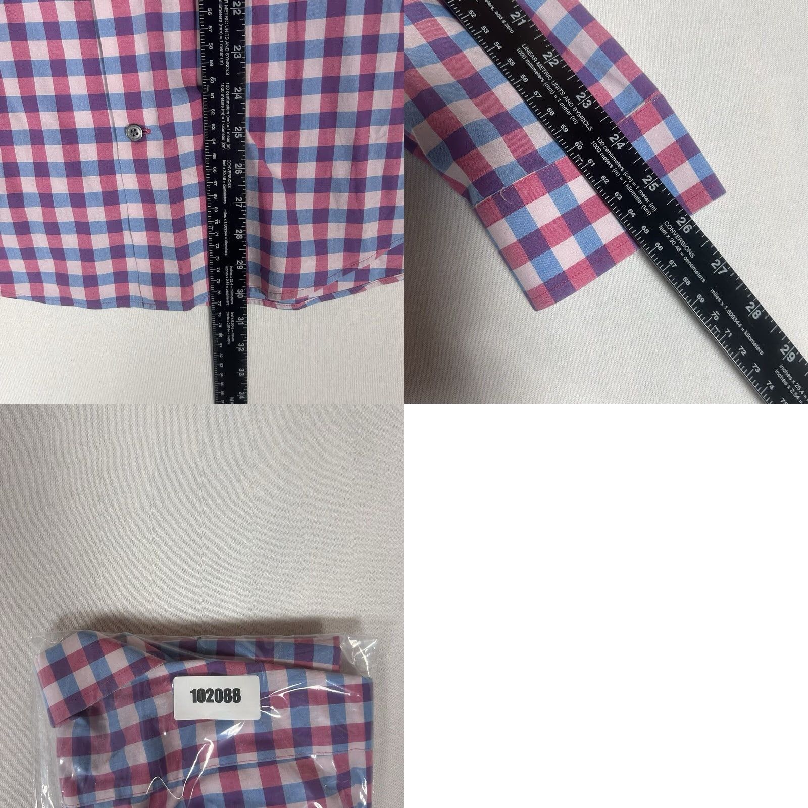 Express Express Modern Fit Mens Large 16-16.5 Shirt Purple Plaid Long Sleeve Button Down Size US L / EU 52-54 / 3 - 8 Thumbnail