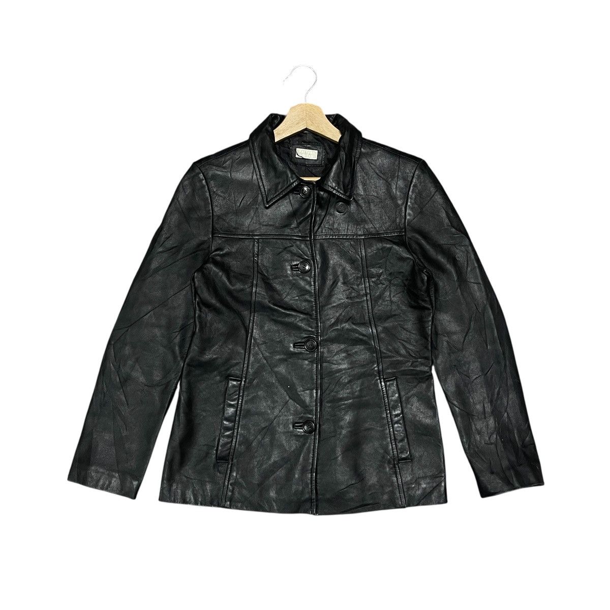 Vintage Vintage 90s Pattern United Sheepskin Leather Motor Jacket Size US XS / EU 42 / 0 - 1 Thumbnail