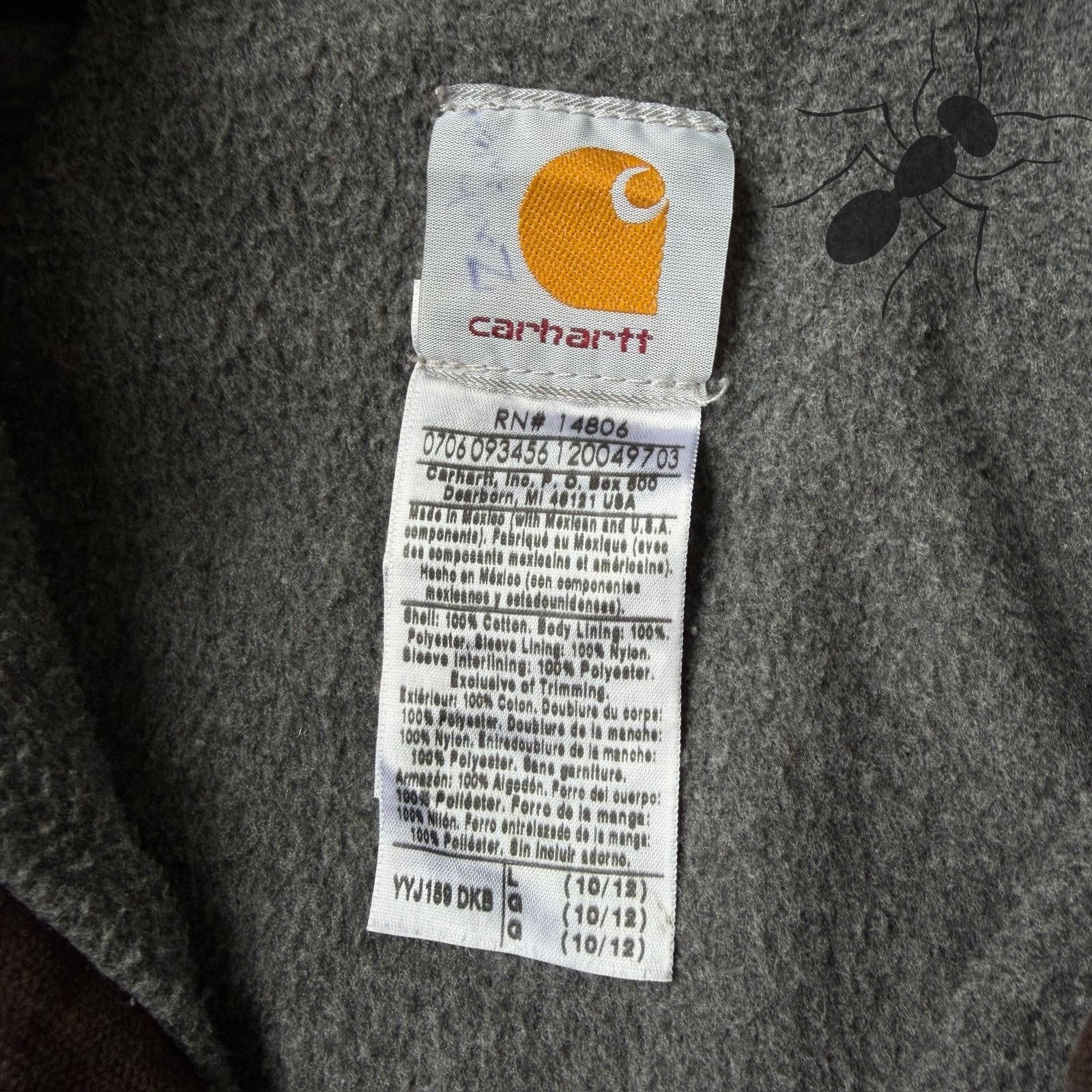 Carhartt × Vintage Carhartt YOUTH J159 DKB brown hooded work wear jacket Size US XS / EU 42 / 0 - 5 Thumbnail