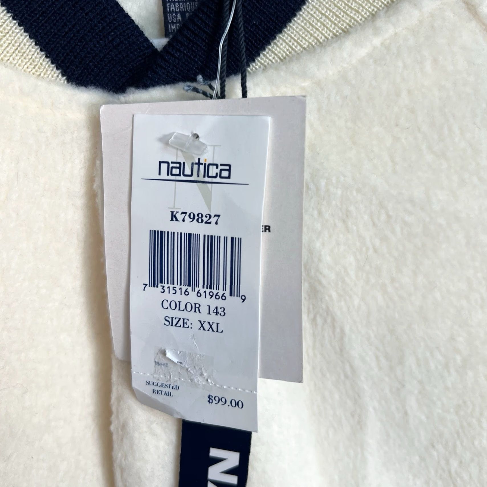 Nautica VINTAGE Nautica Nautech Fleece Bomber Jacket Adult 2XL XXL Ivory USA Made Size US XXL / EU 58 / 5 - 6 Thumbnail