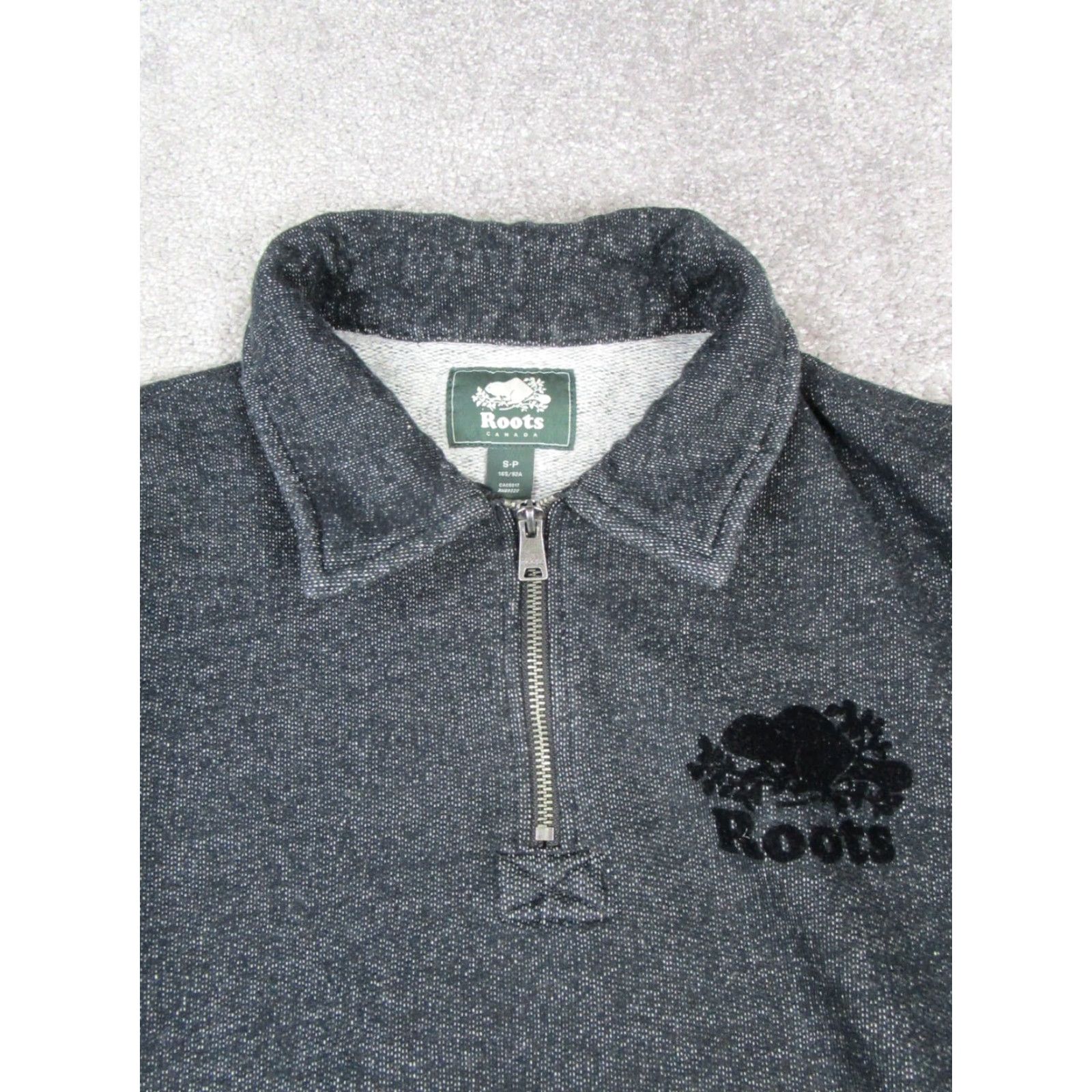 Roots Roots Jacket Adult Small Black Cotton Blend Zip Windbreaker Athletic Mens Size US S / EU 44-46 / 1 - 2 Thumbnail