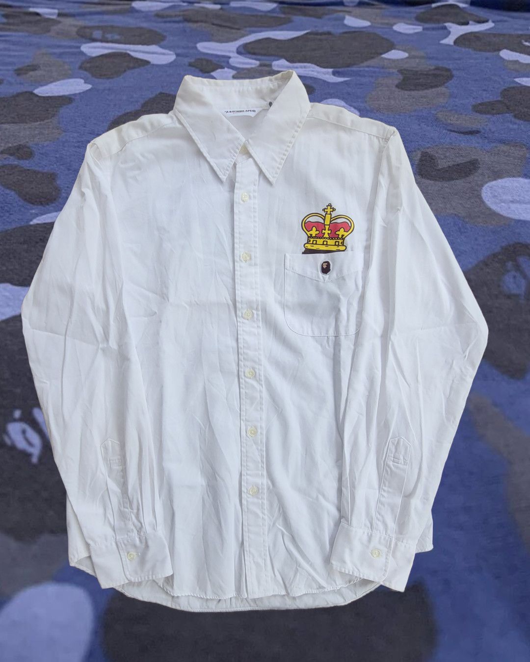 Bape 2008/9 Crown Ape Head Button up Dress Shirt Size US L / EU 52-54 / 3 - 1 Thumbnail