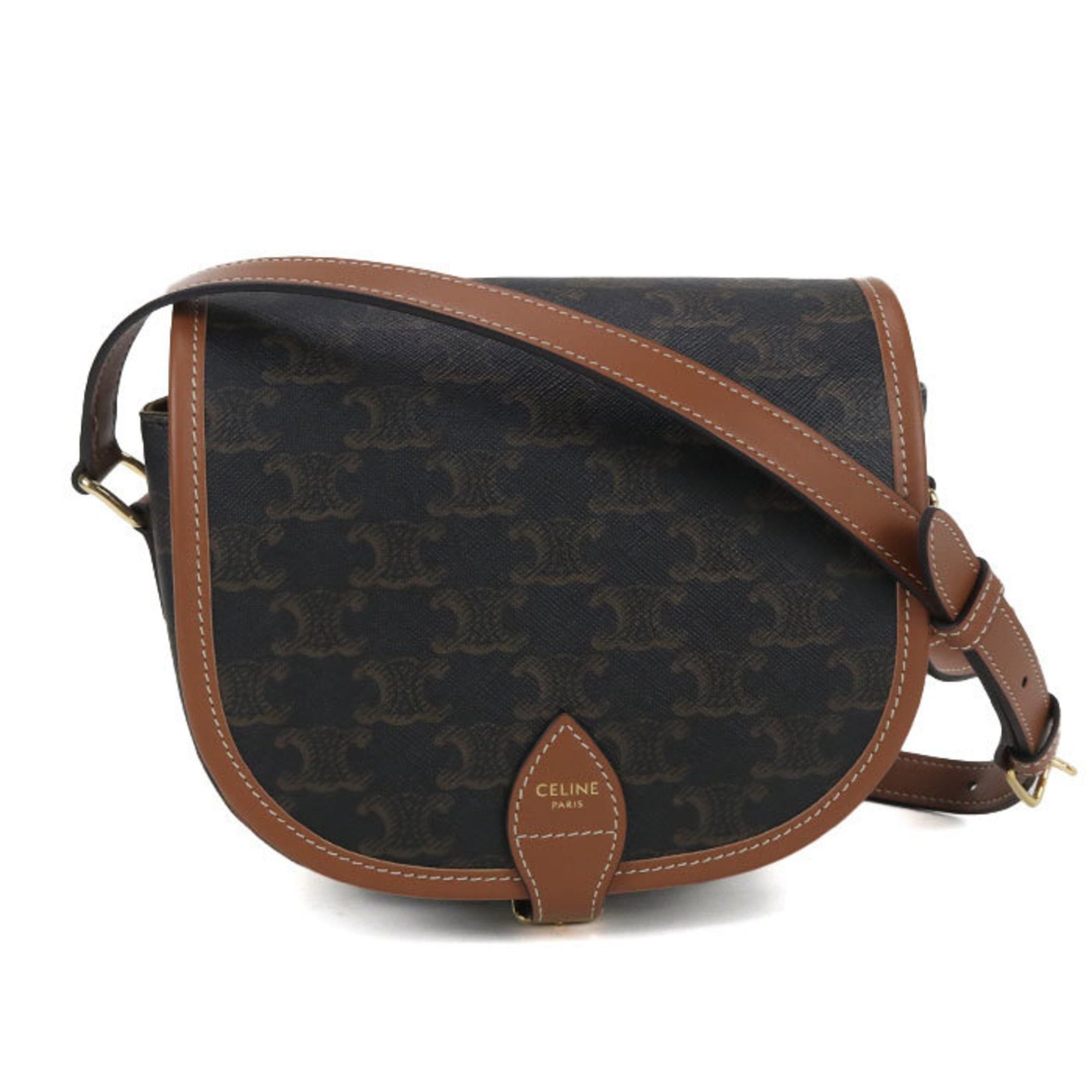 Celine CELINE Triomphe Canvas Shoulder Bag, Women's, Brown Size ONE SIZE - 1 Thumbnail