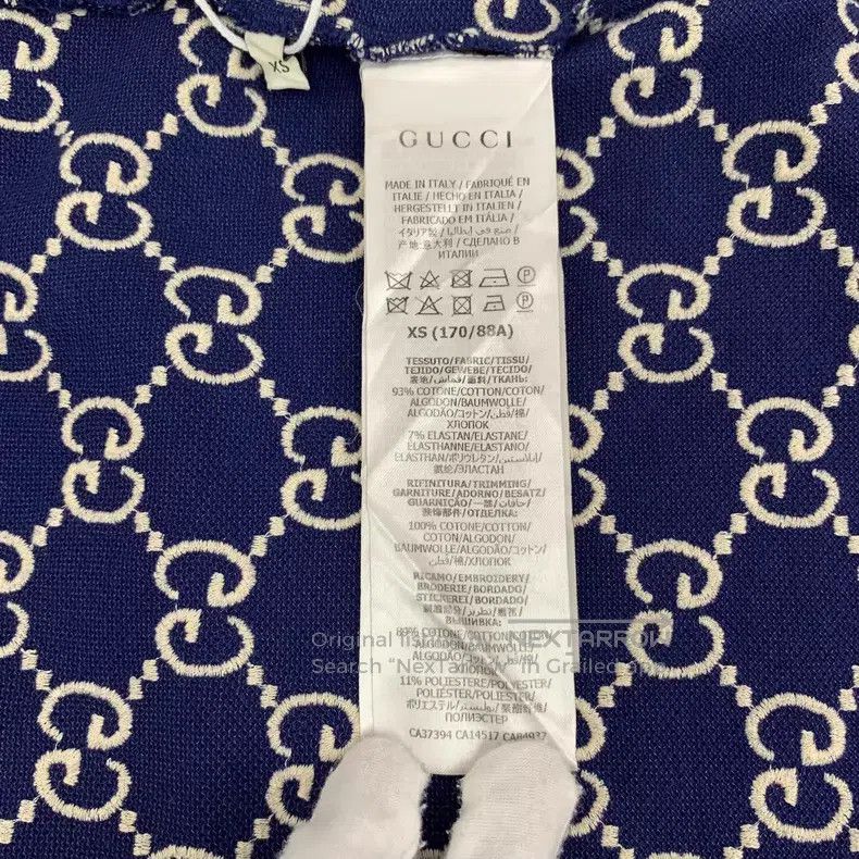 Gucci Gucci Dark blue logo jacquart full print cotton lapel sing Size US XS / EU 42 / 0 - 7 Thumbnail