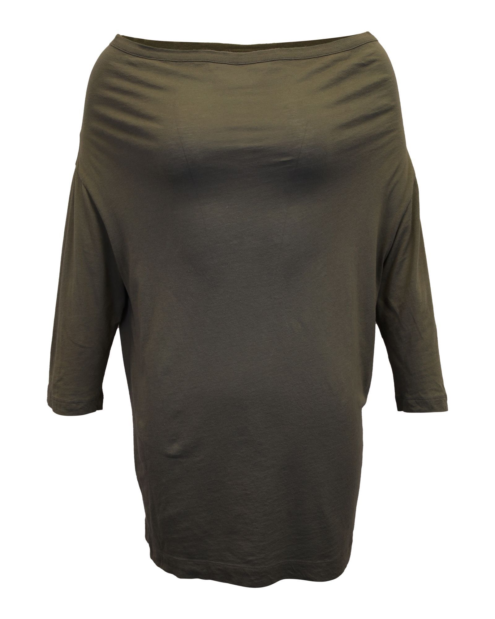 Dries Van Noten Dries Van Noten Off-Shoulder Mini Dress in Olive Cotton Size L / US 10 / IT 46 - 1 Thumbnail