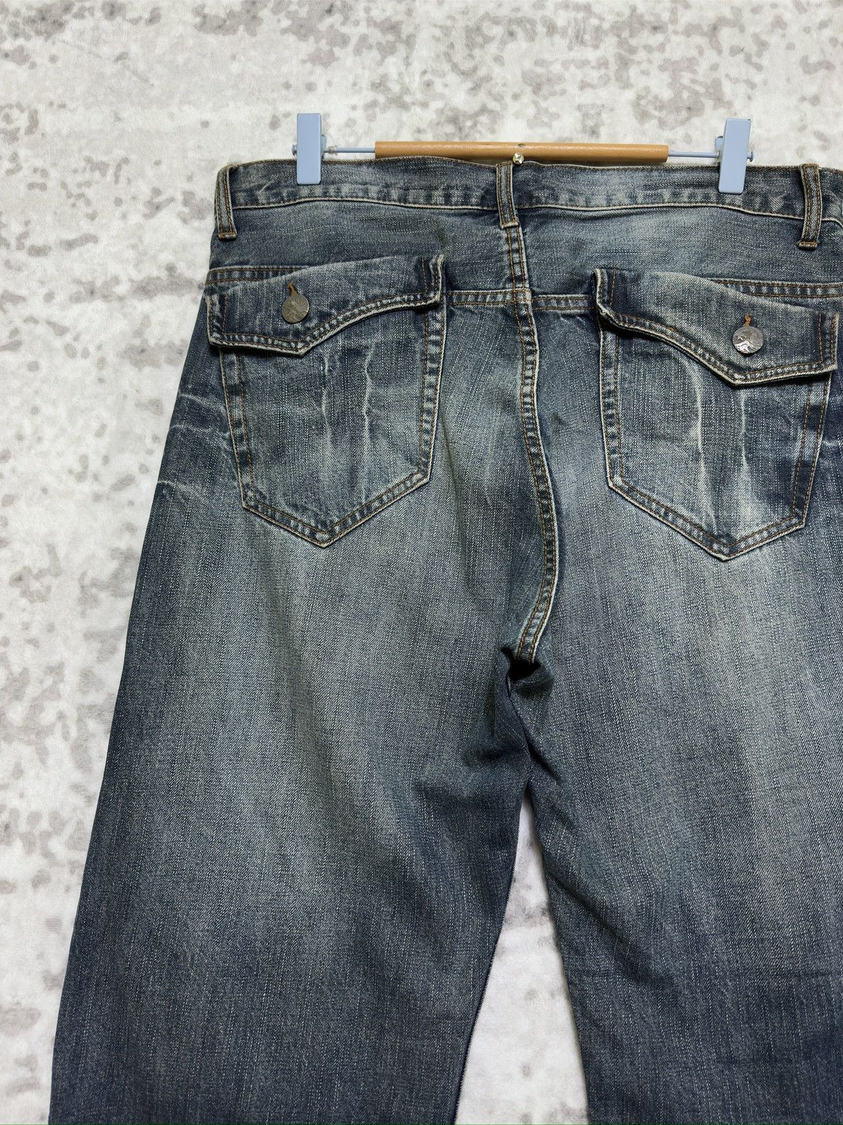 Japanese Brand Rare Japan Traditional Koi Acid Wash Printed Denim Pants Size US 34 / EU 50 - 9 Thumbnail