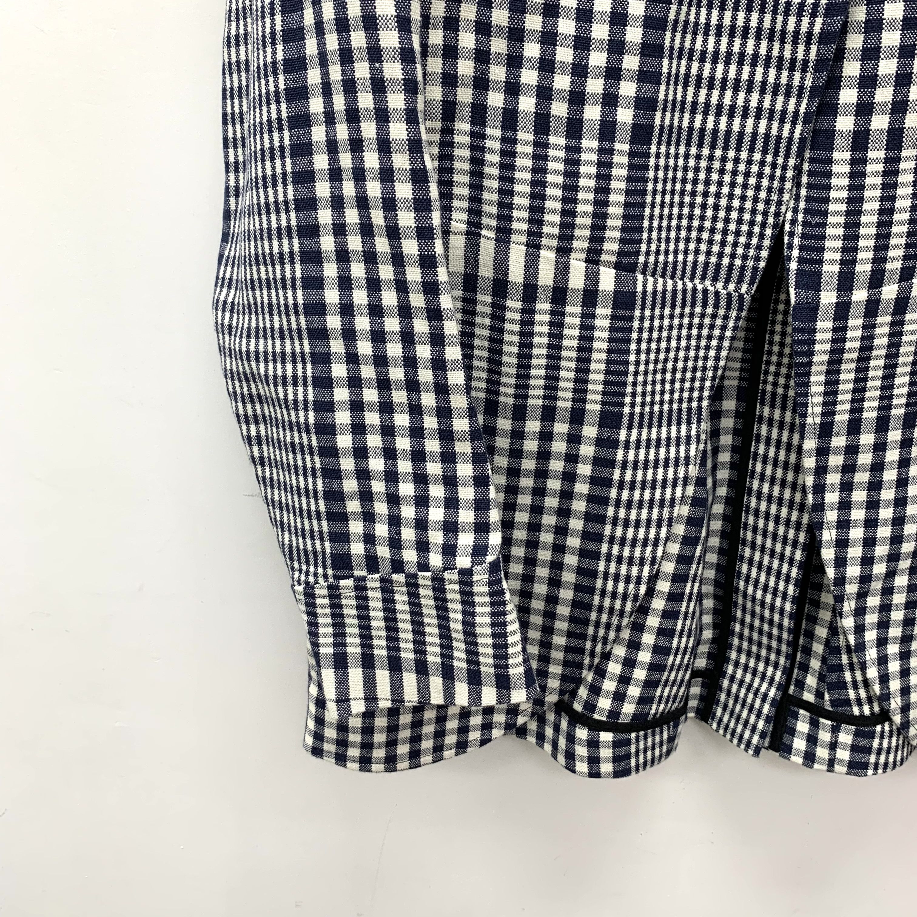 Loewe Loewe Checked Linen Blazer Grey (40) Size 40R - 4 Thumbnail