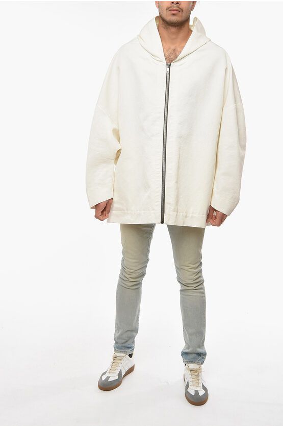 Rick Owens o1y0325 Hooded Jacket in White Size US M / EU 48-50 / 2 - 4 Thumbnail