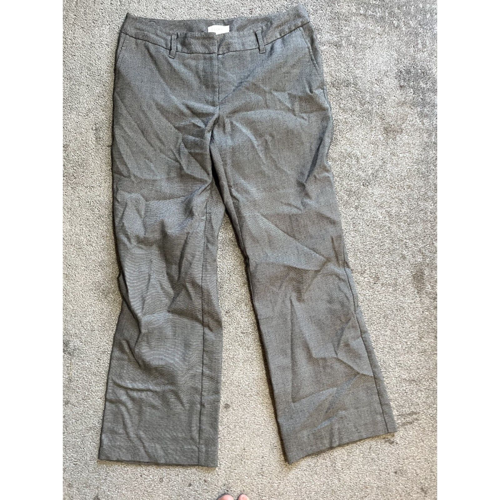 Ann Taylor ANN TAYLOR LOFT Women’s Petite Gray Dress Pants Size 6P Wide Straight Leg Size 28" / US 6 / IT 42 - 3 Thumbnail