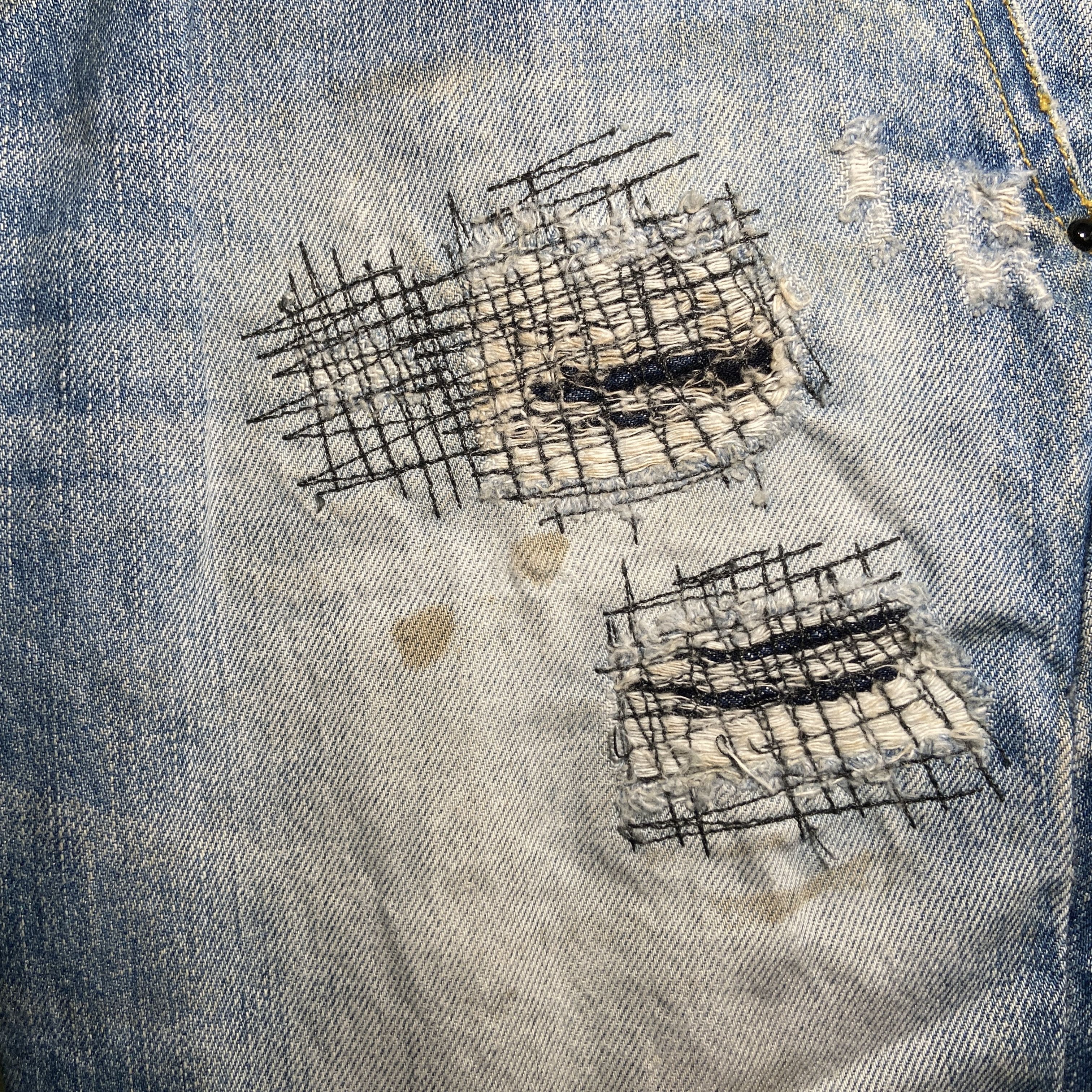 Firetrap × If Six Was Nine Firetrap Extreme Vintage Wash Sashiko Jeans Size US 32 / EU 48 - 3 Thumbnail