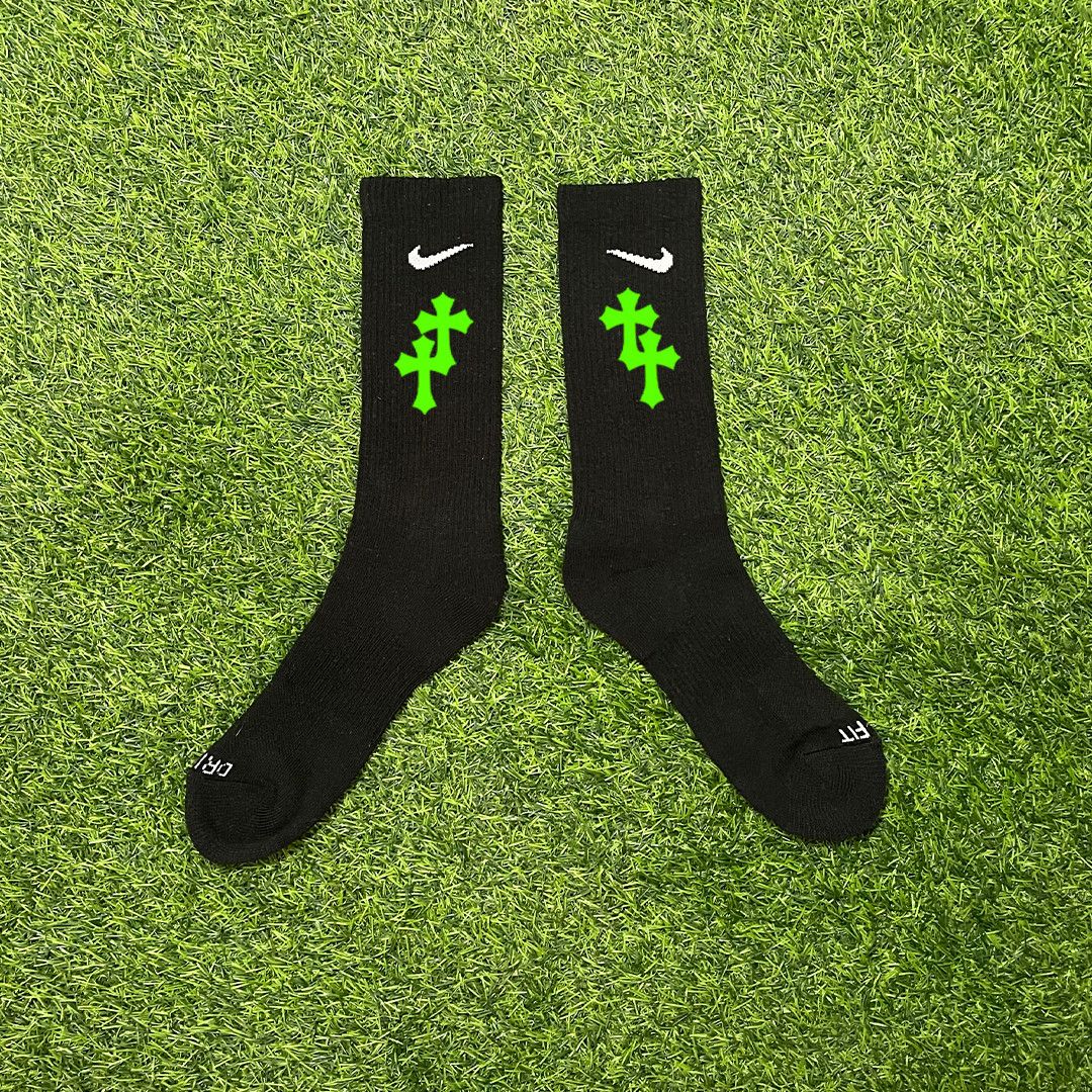Nike NIKE CUSTOM GREEN CROSSES SOCKS Size ONE SIZE - 1 Preview