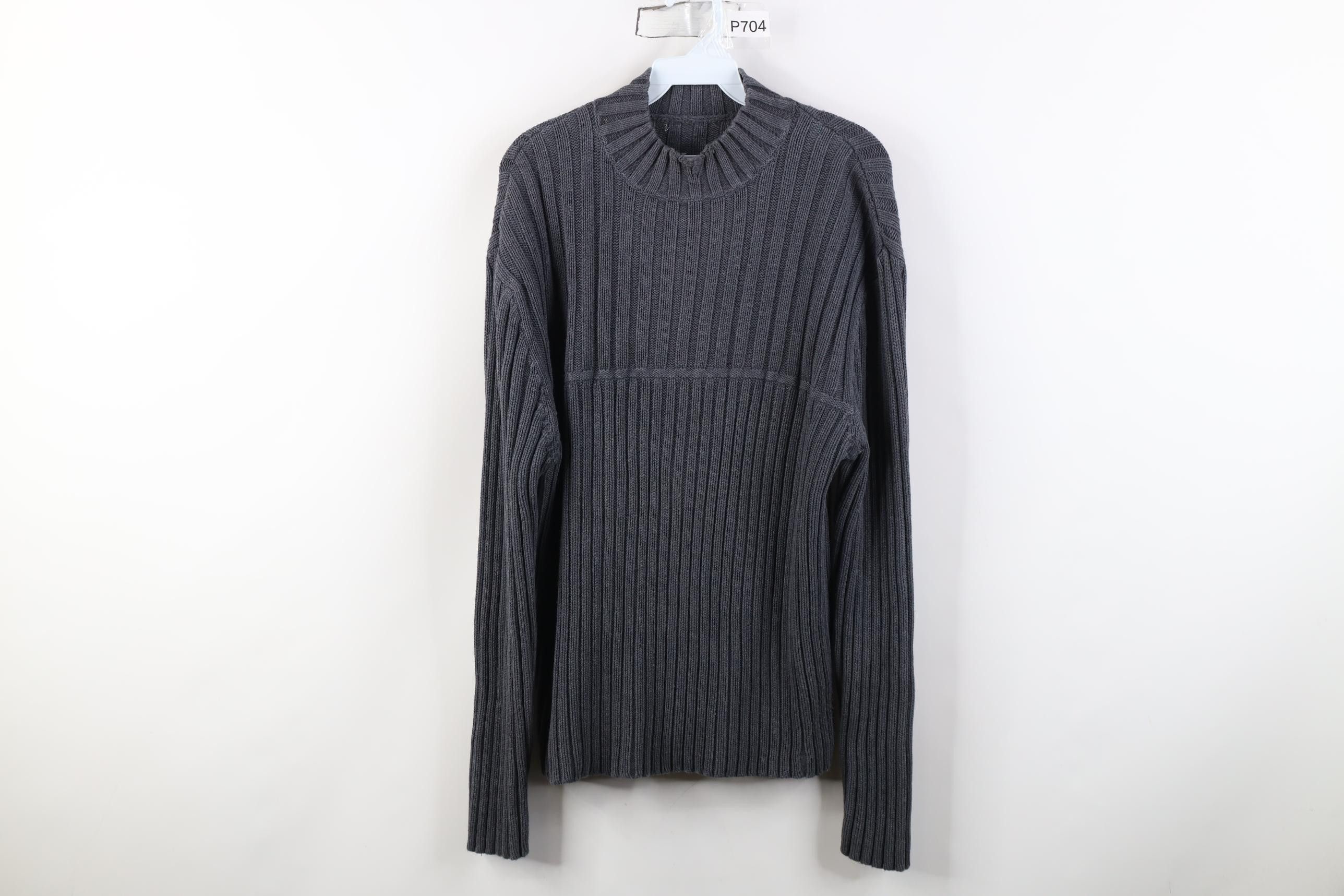 Vintage Vintage 90s Y2K Streetwear Ribbed Knit Mock Neck Sweater Size US M / EU 48-50 / 2 - 1 Thumbnail