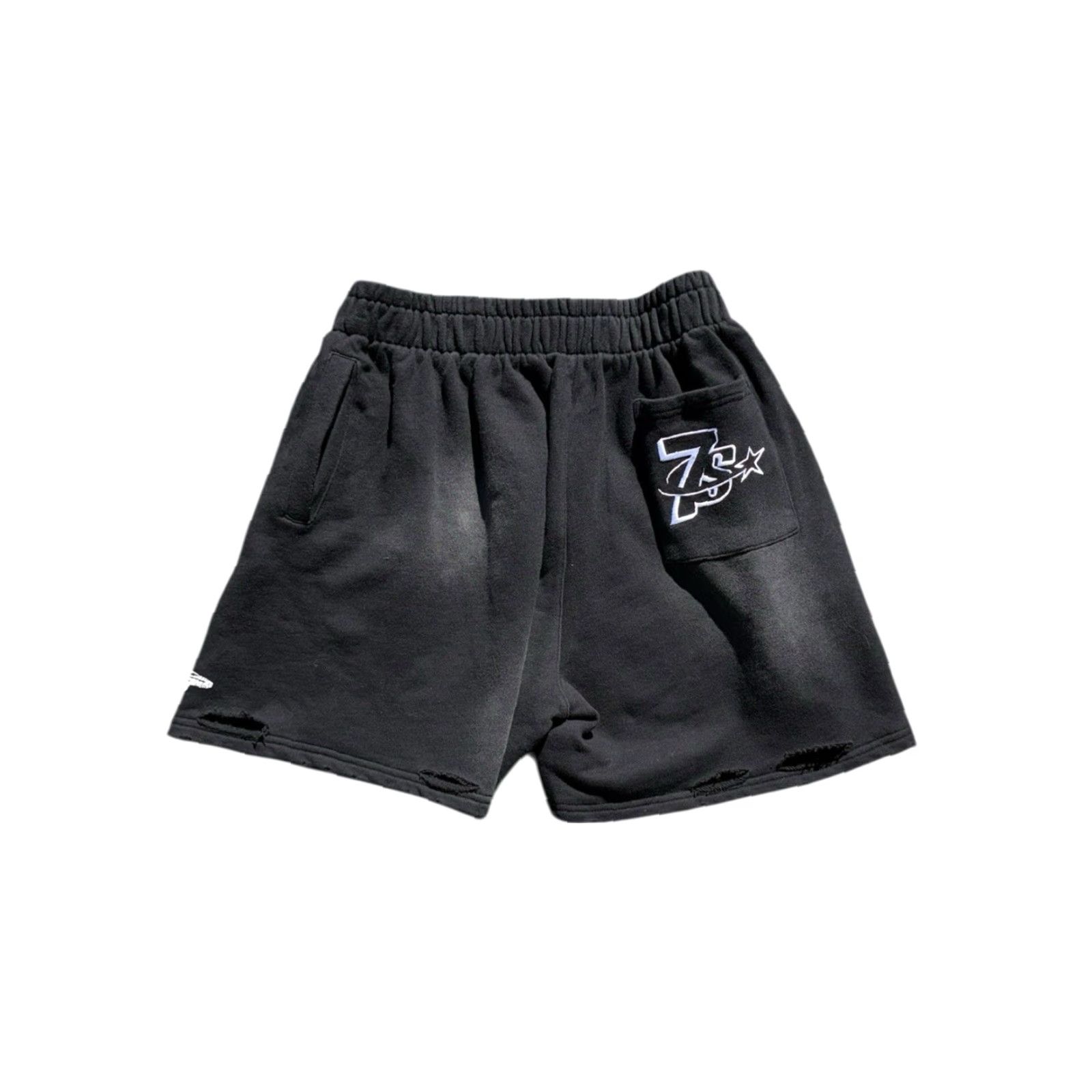 Vintage Triple Sevens x Booby Trap Shorts Black Size Medium Mens Athletic Activewear Regular M Size US 31 - 2 Thumbnail