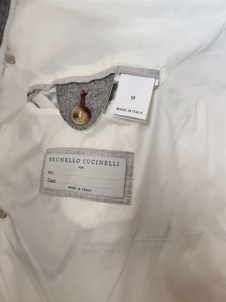 Brunello Cucinelli Brunello Cucinelli Men's Down Jacket, Grey Cashmere Fabric Size US M / EU 48-50 / 2 - 4 Thumbnail