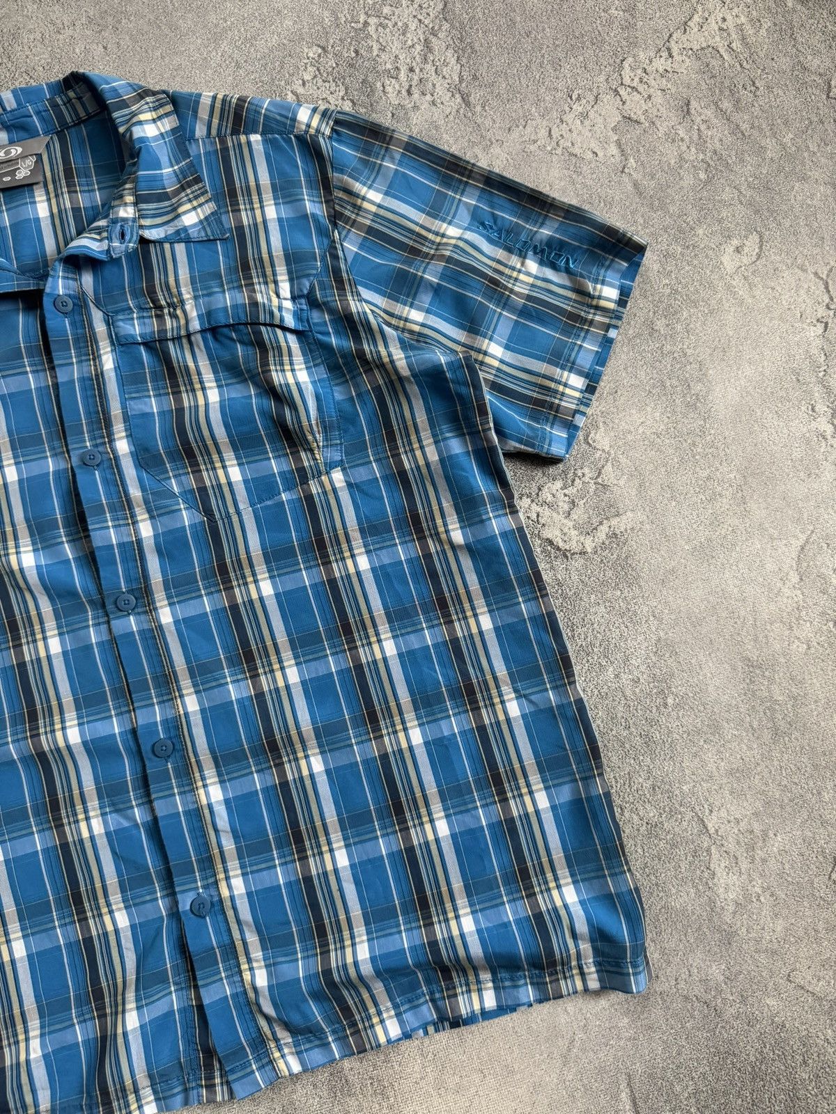 Salomon Salomon L Chekered button up shirt short sleeve outdoor 00s Size US L / EU 52-54 / 3 - 8 Thumbnail