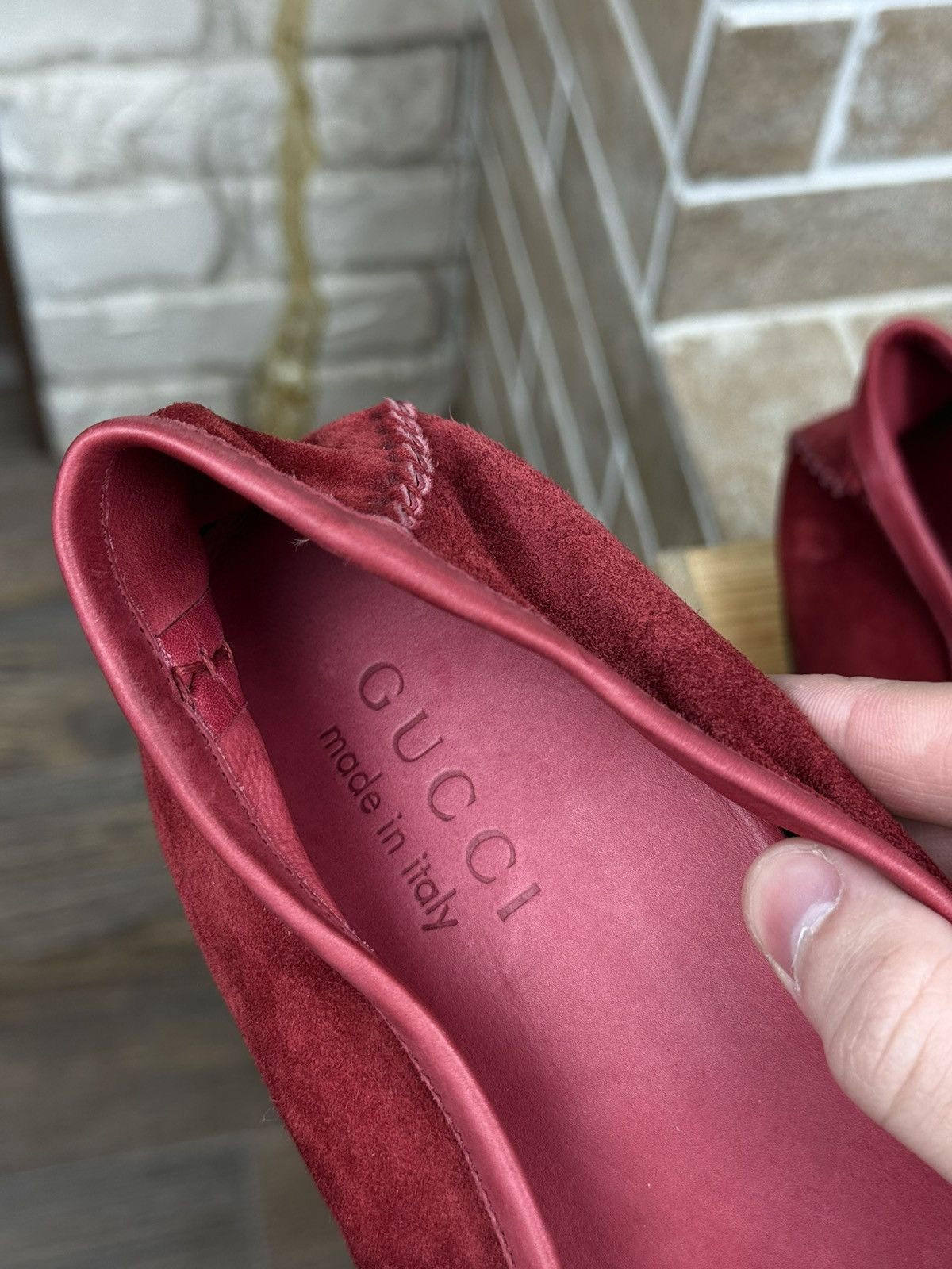Gucci Gucci Horsebit 1953 Red Suede Loafers Shoes Size EU43 US10 Size US 10 / EU 43 - 12 Thumbnail