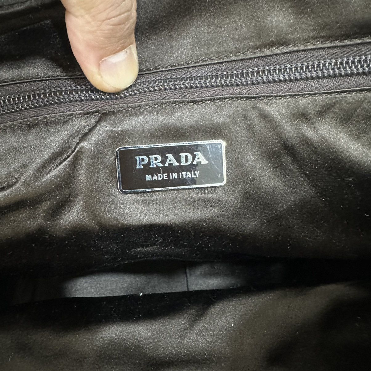 Prada PRADA BOWLING MINI BOSTON BAG BROWN CANVAS RED TRIM LEATHER Size ONE SIZE - 15 Thumbnail